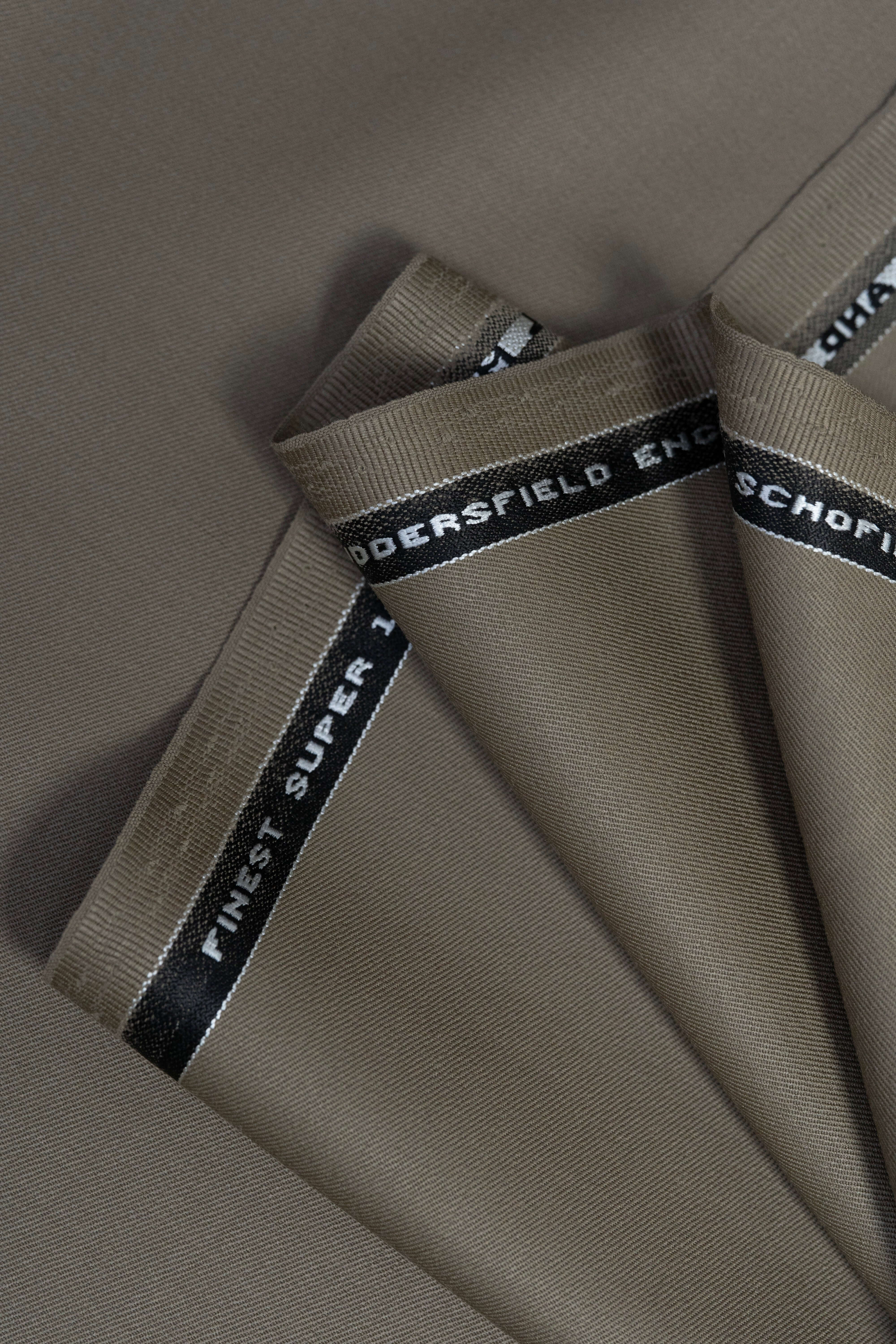 Groves & Lindley Khaki Super 120s Twill Wool Suit Fabric