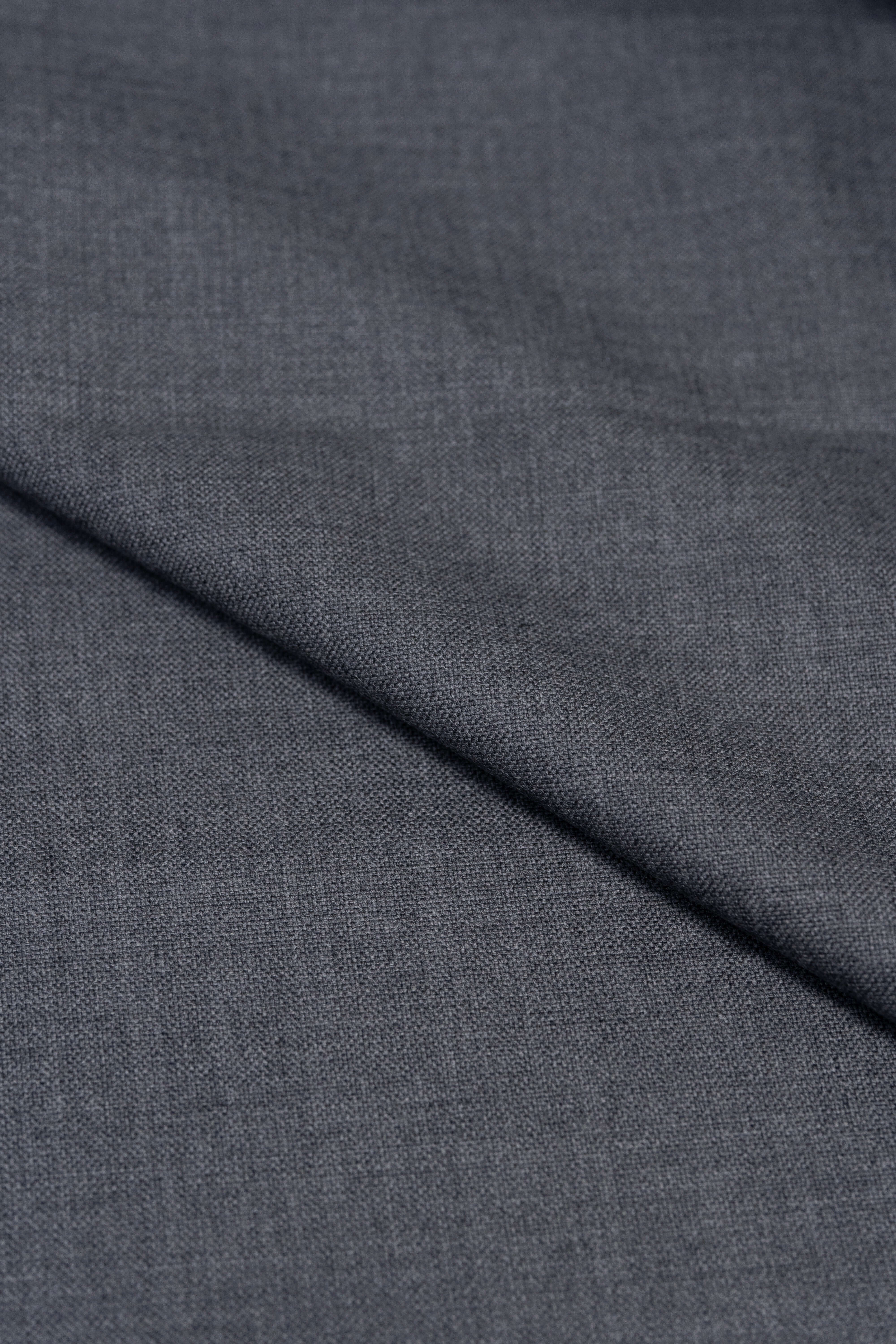 Groves & Lindley Plain Grey Wool Suit Fabric -1.6 Meters