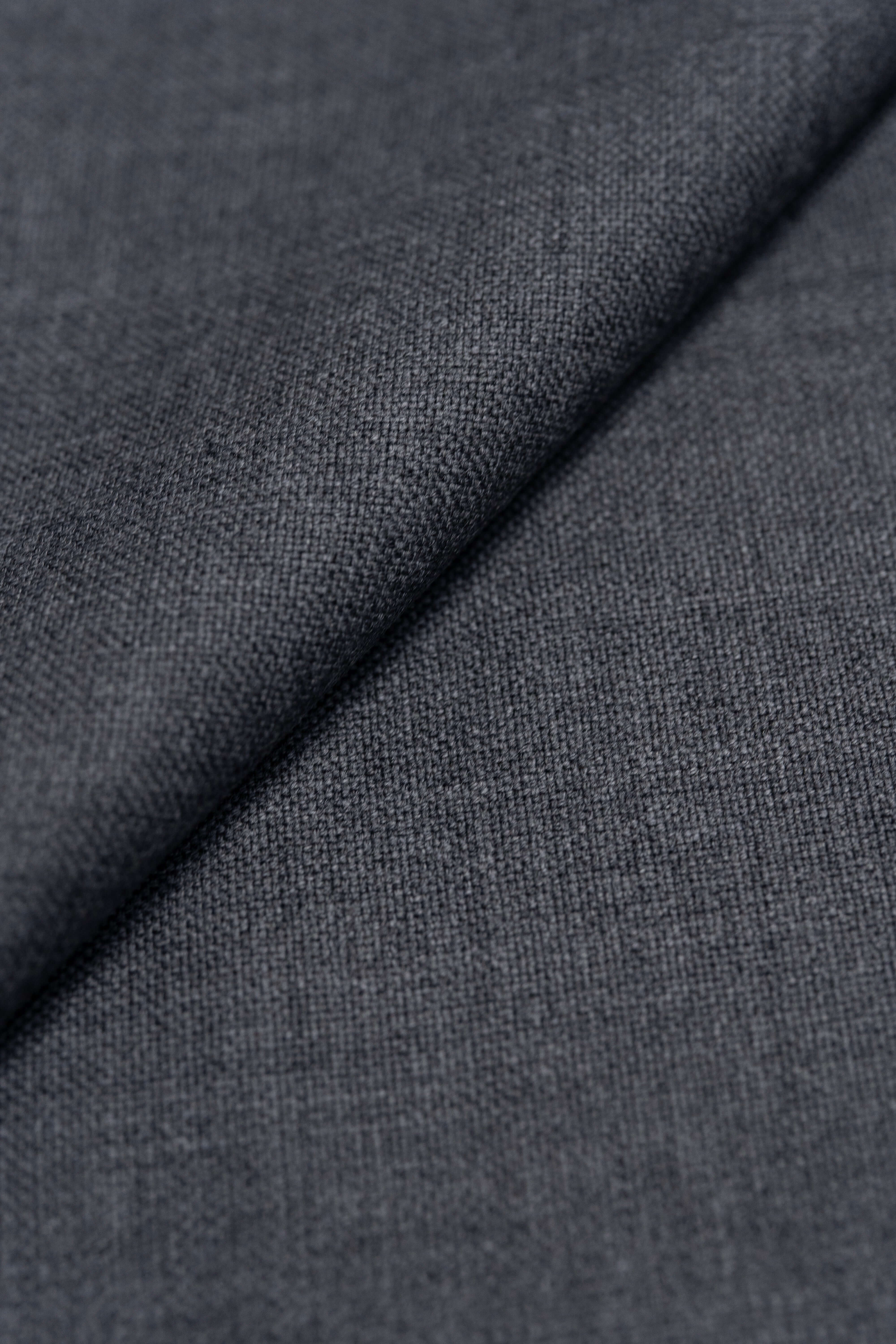 Groves & Lindley Plain Grey Wool Suit Fabric -1.6 Meters
