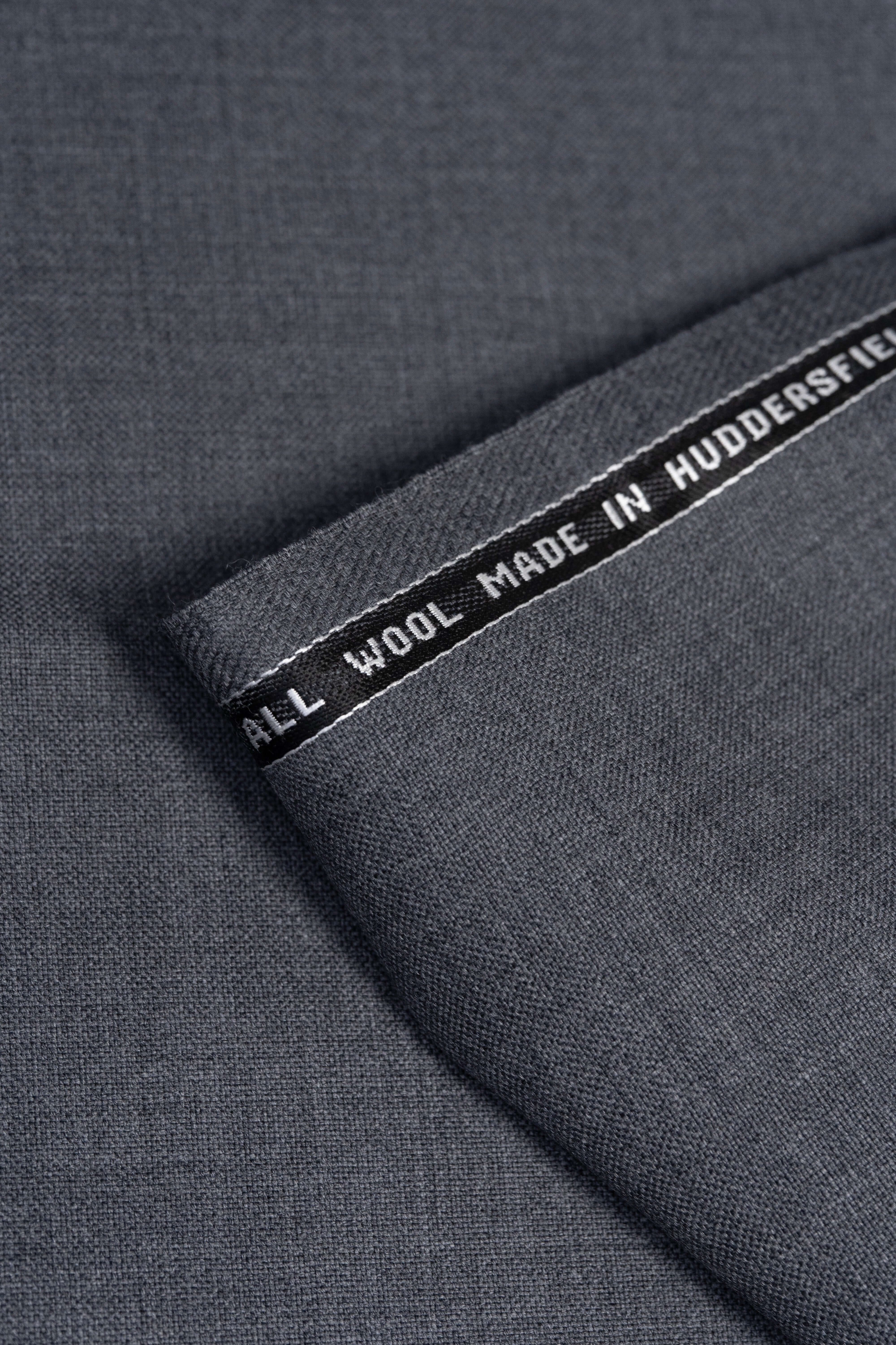 Groves & Lindley Plain Grey Wool Suit Fabric -1.6 Meters