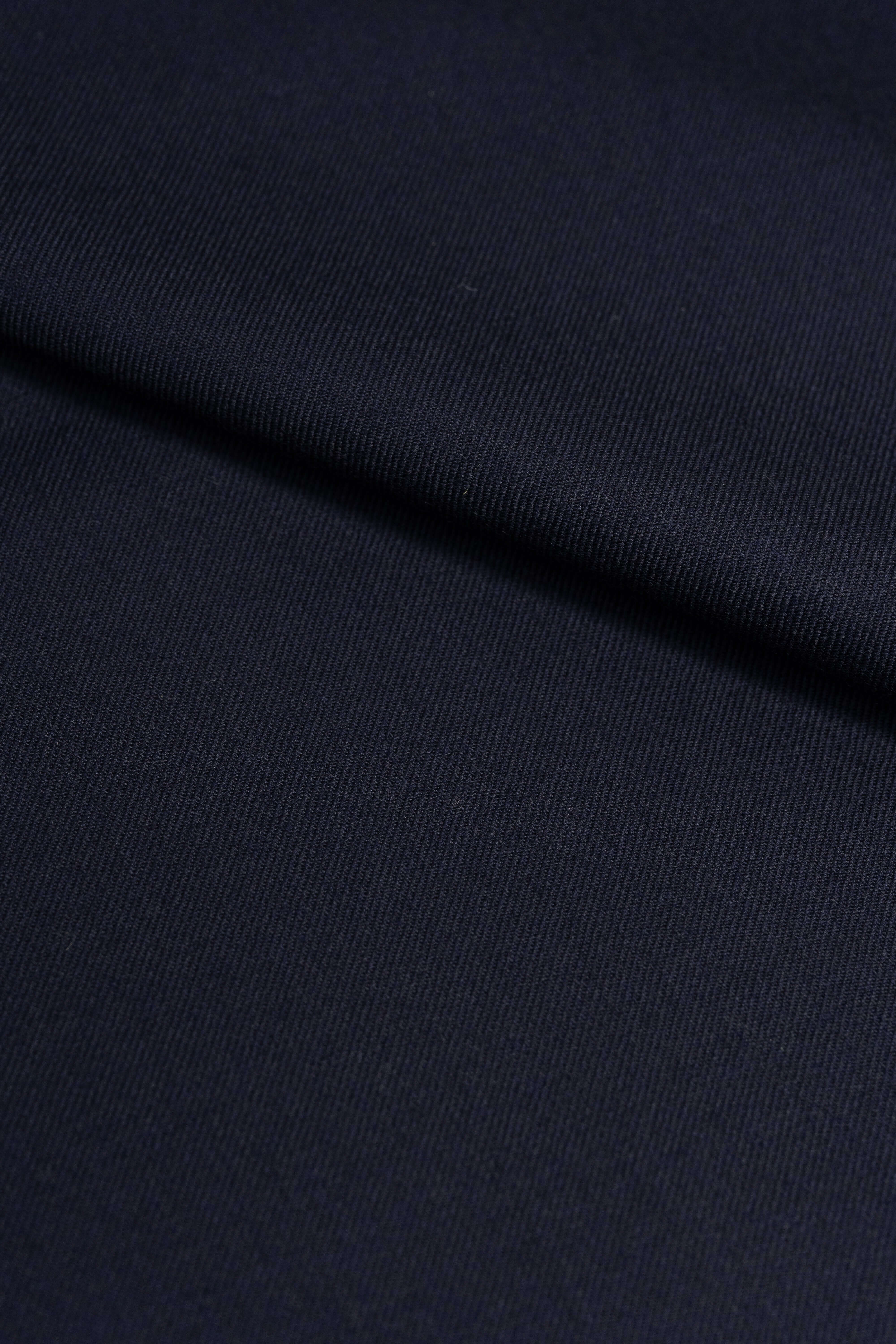 Groves & Lindley Dark Navy Twill Wool Suiting Fabric -3.1 Meters