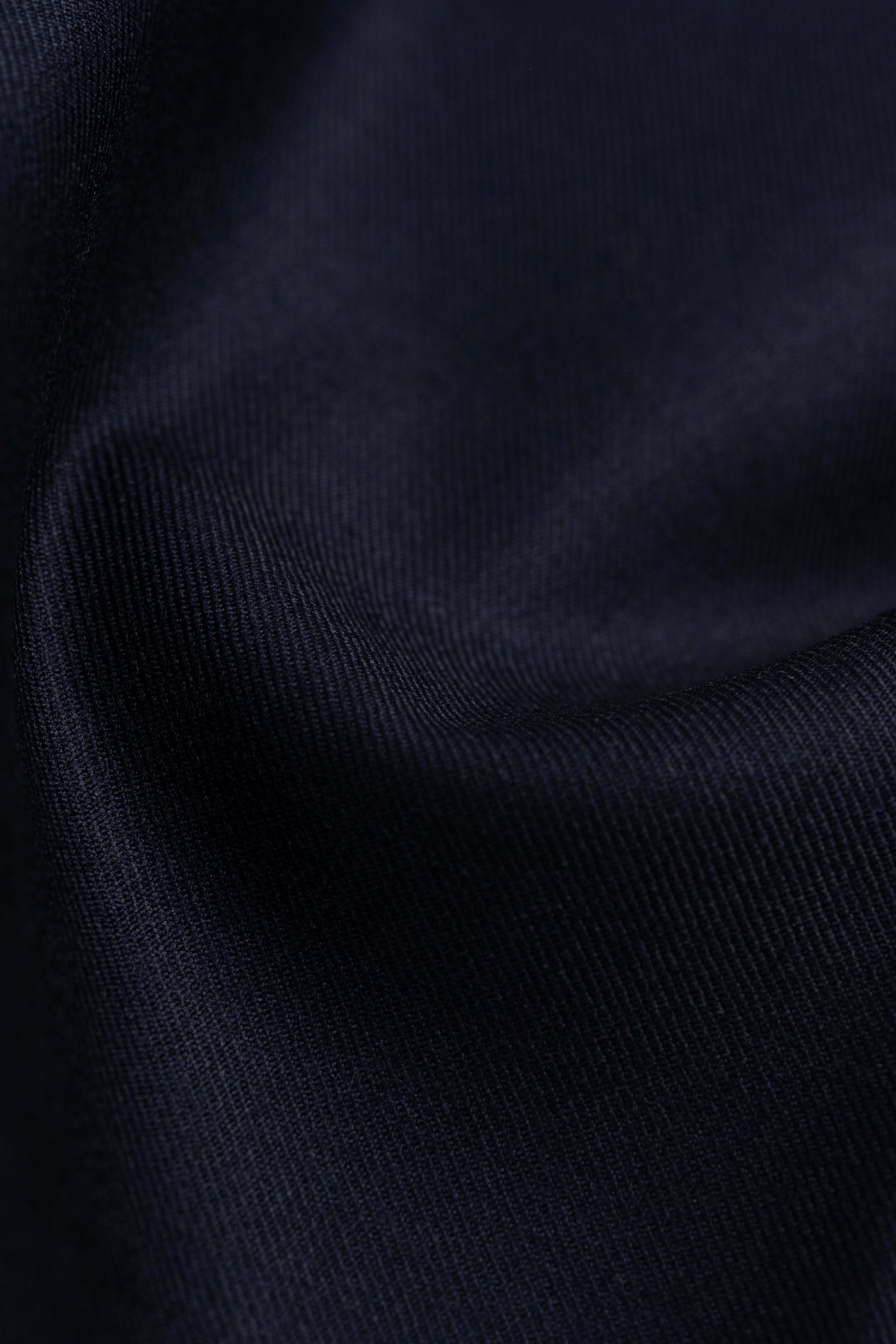 Groves & Lindley Dark Navy Twill Wool Suiting Fabric -3.1 Meters