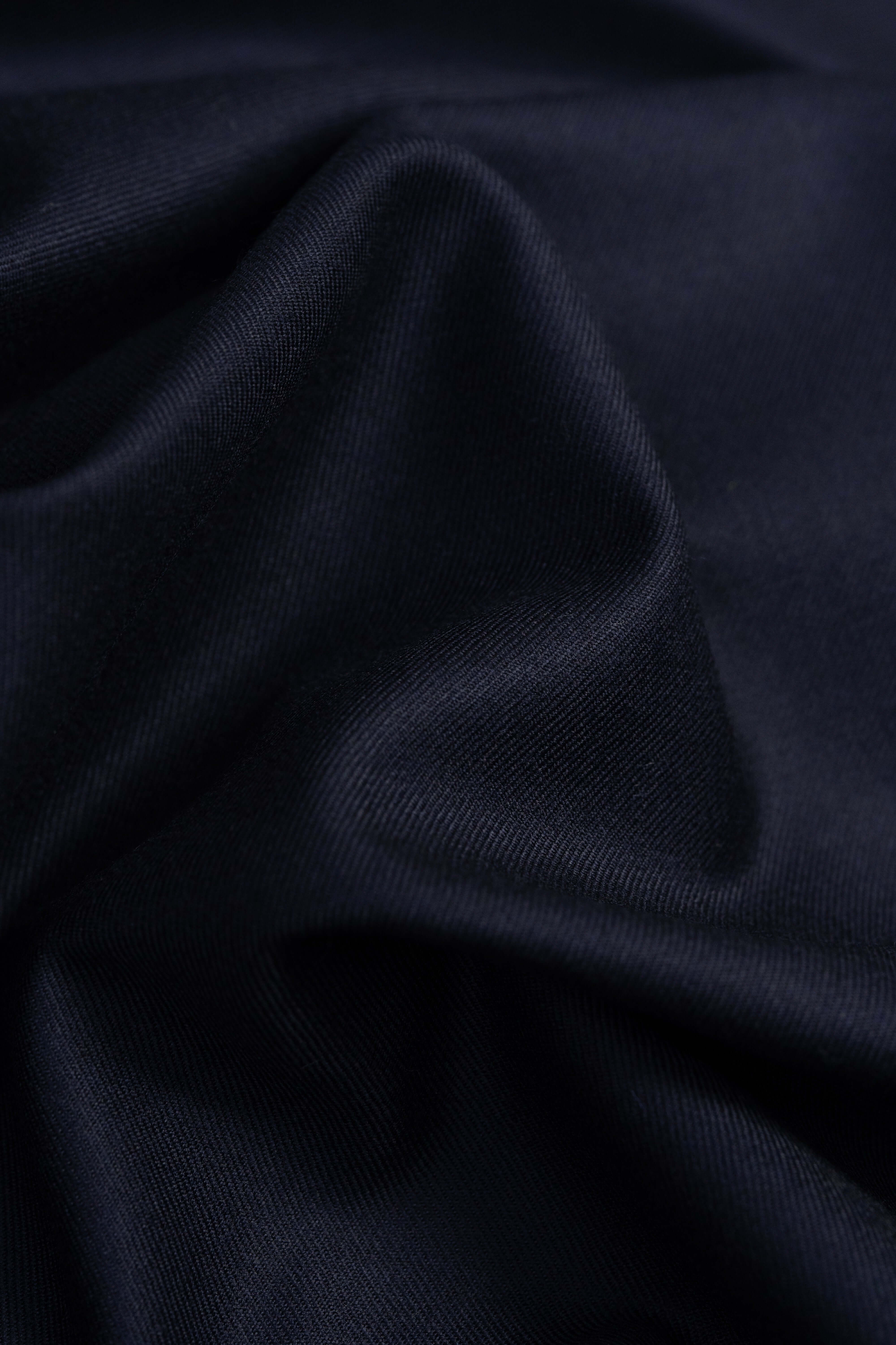 Groves & Lindley Dark Navy Twill Wool Suiting Fabric -3.1 Meters