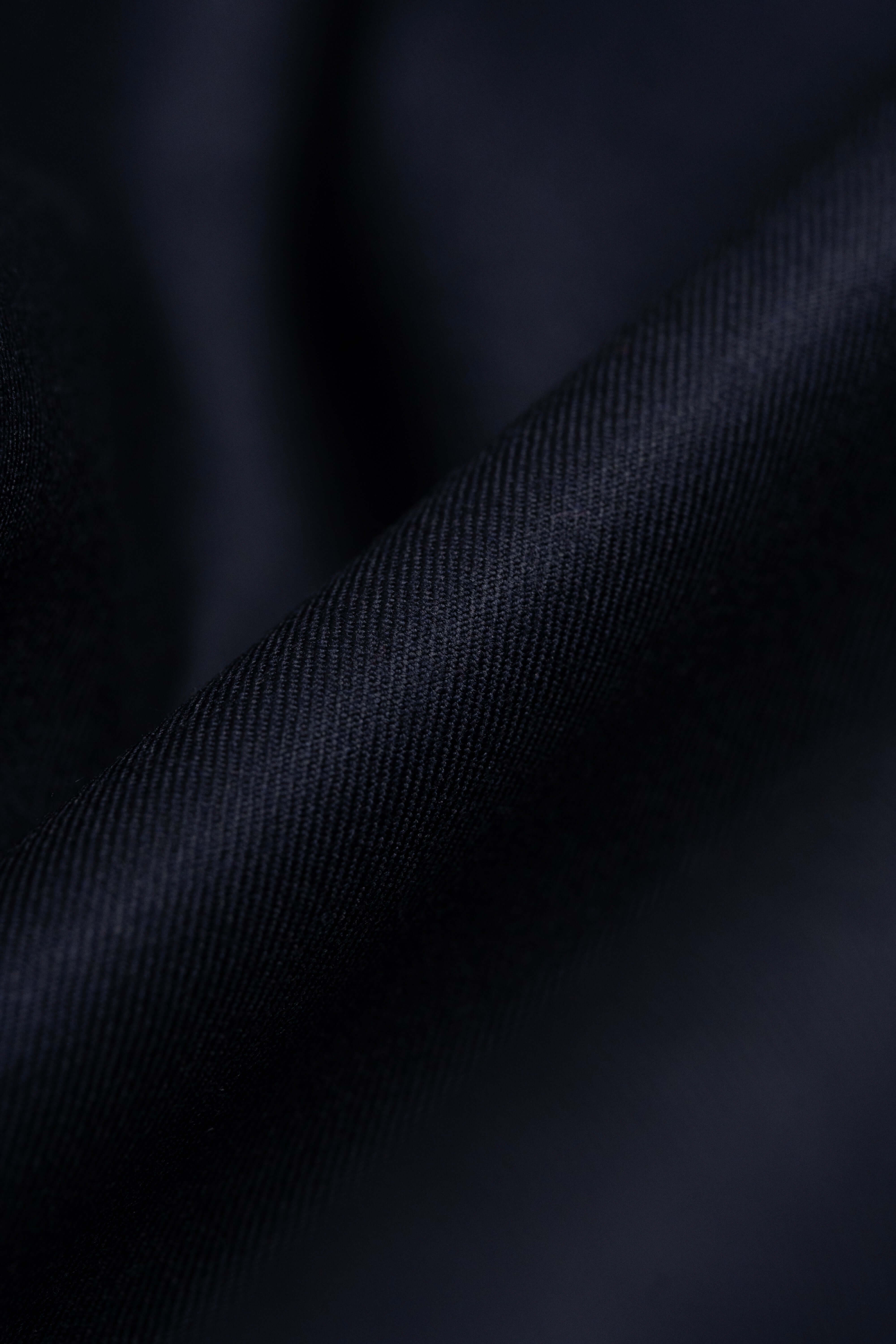 Groves & Lindley Dark Navy Twill Wool Suiting Fabric -3.1 Meters