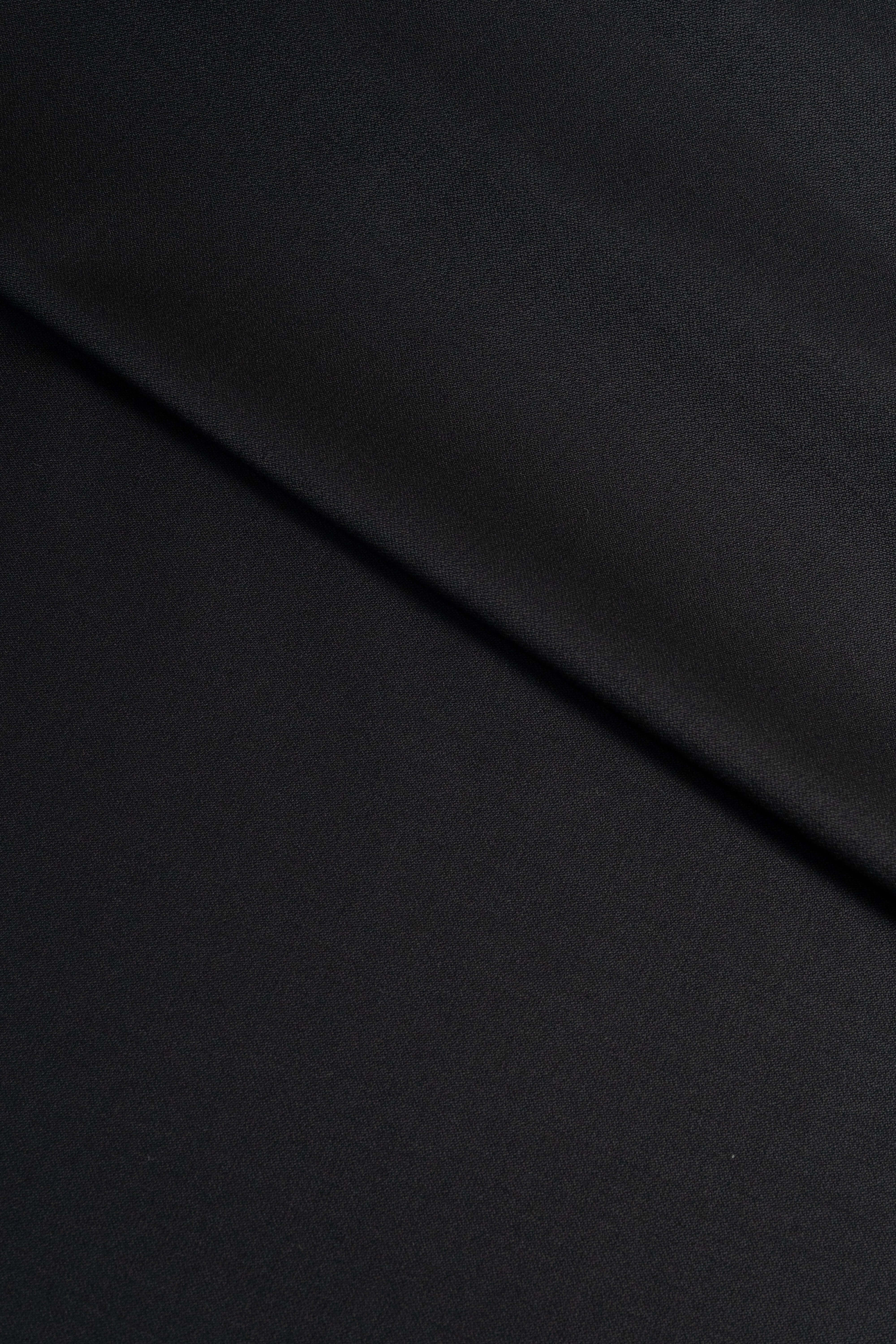 Barrington Black Plain Super 150s Wool Suiting (35029)- 1.9 Meters