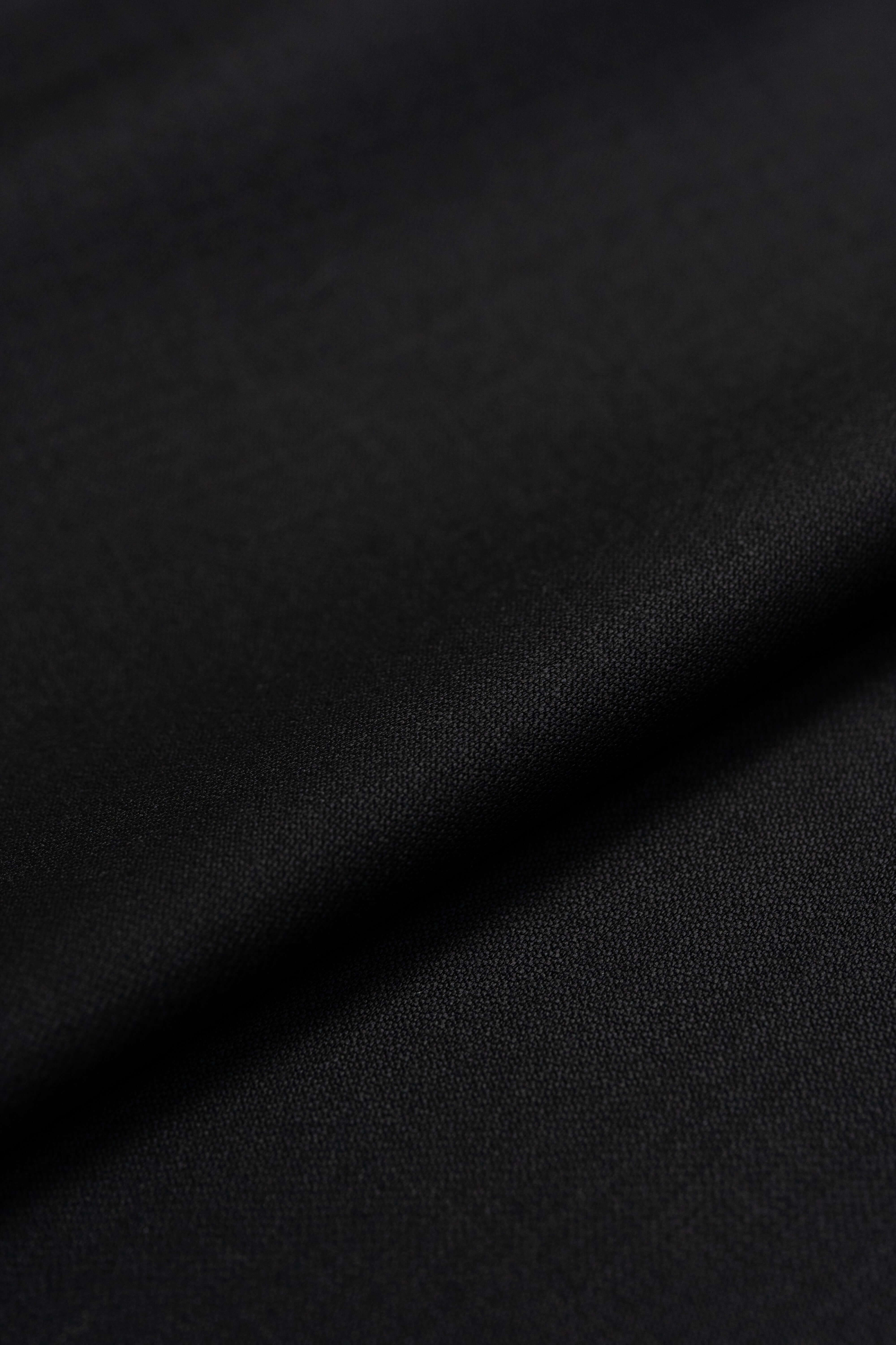 Barrington Black Plain Super 150s Wool Suiting (35029)- 1.9 Meters
