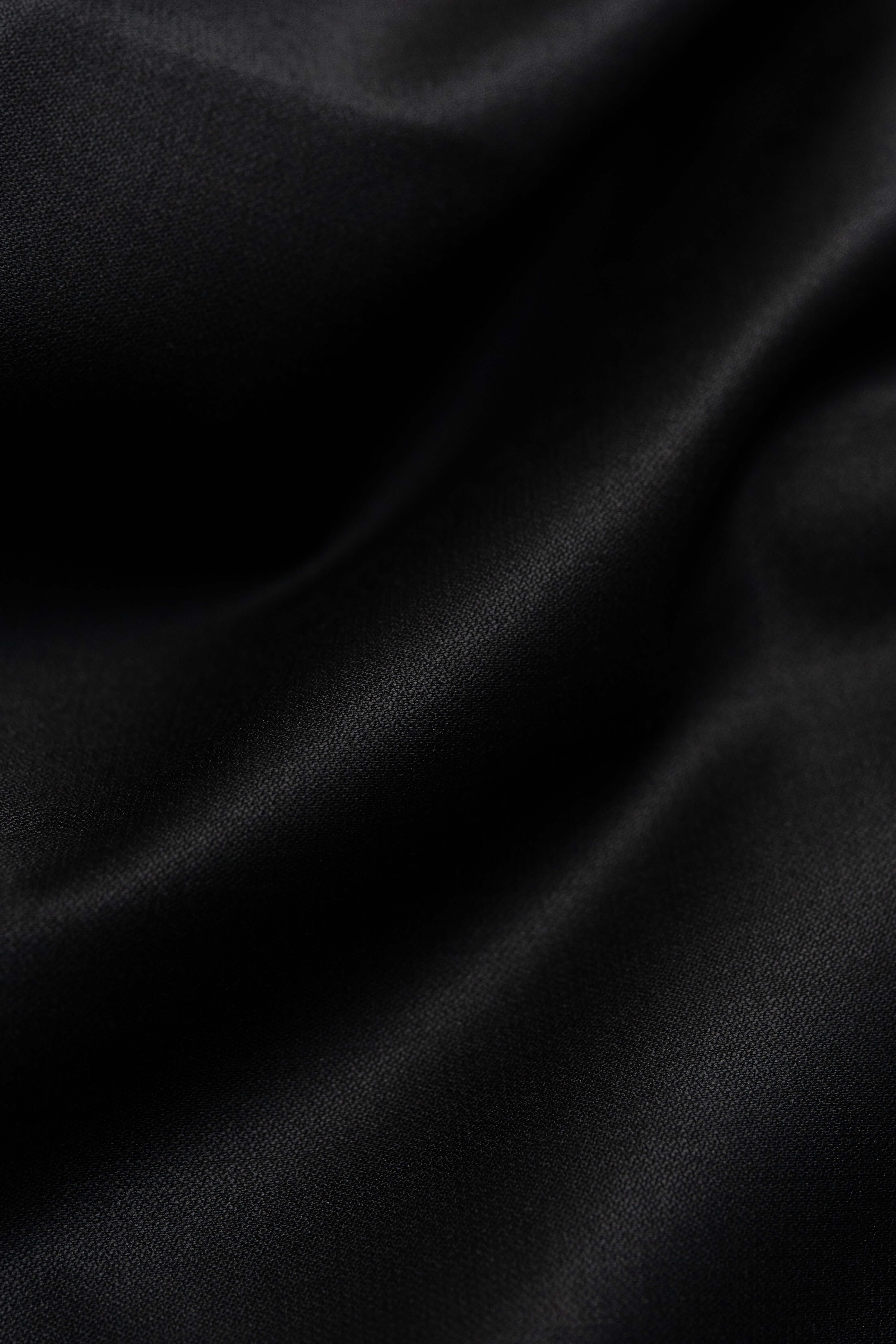 Barrington Black Plain Super 150s Wool Suiting (35029)- 1.9 Meters