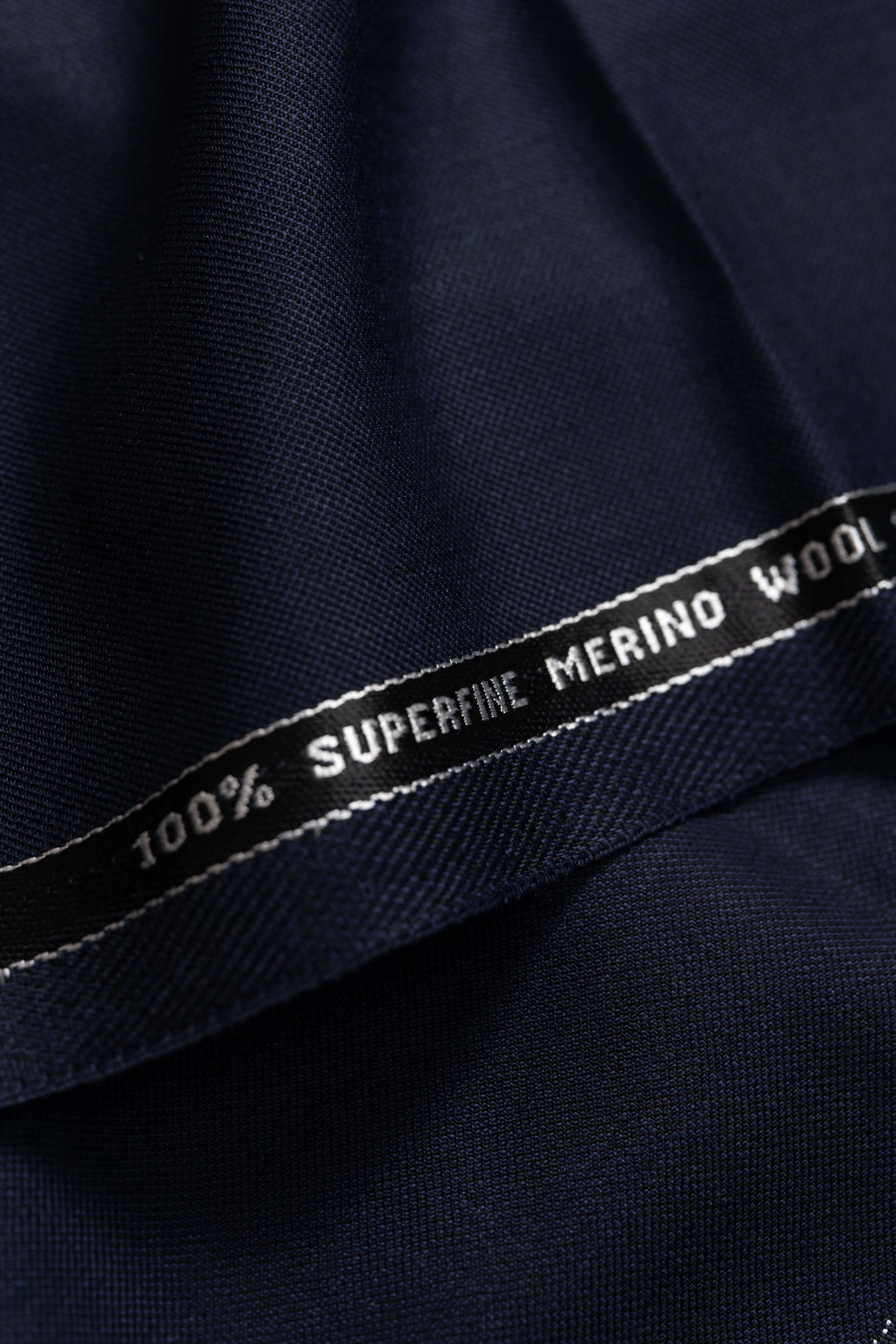 Barrington Navy Plain Superfine Merino Wool Suiting (15022)-2.6 Meters