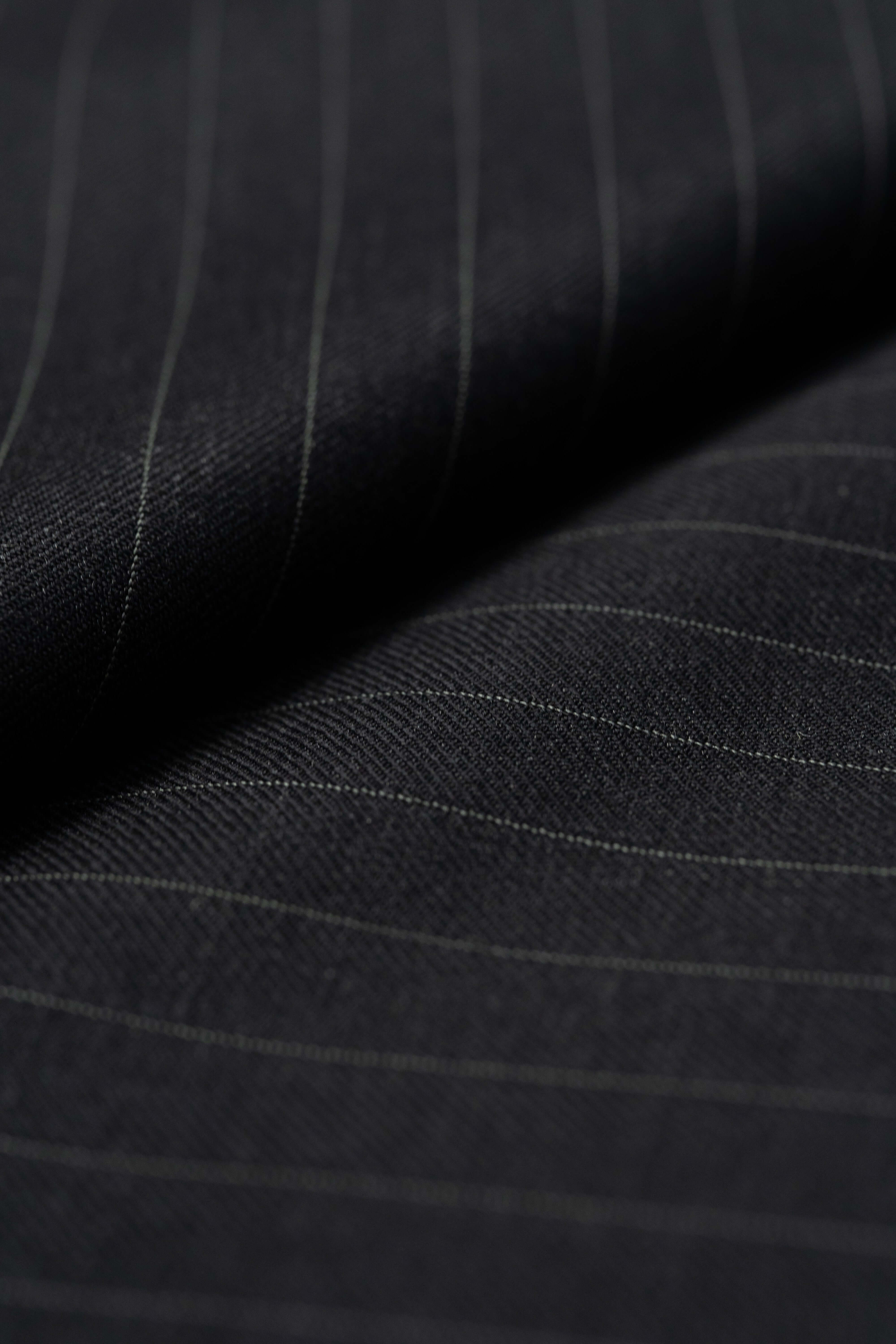 Barrington Charcoal Stripe Superfine Merino Wool Suiting -2.6 Meters +1.3 Meters
