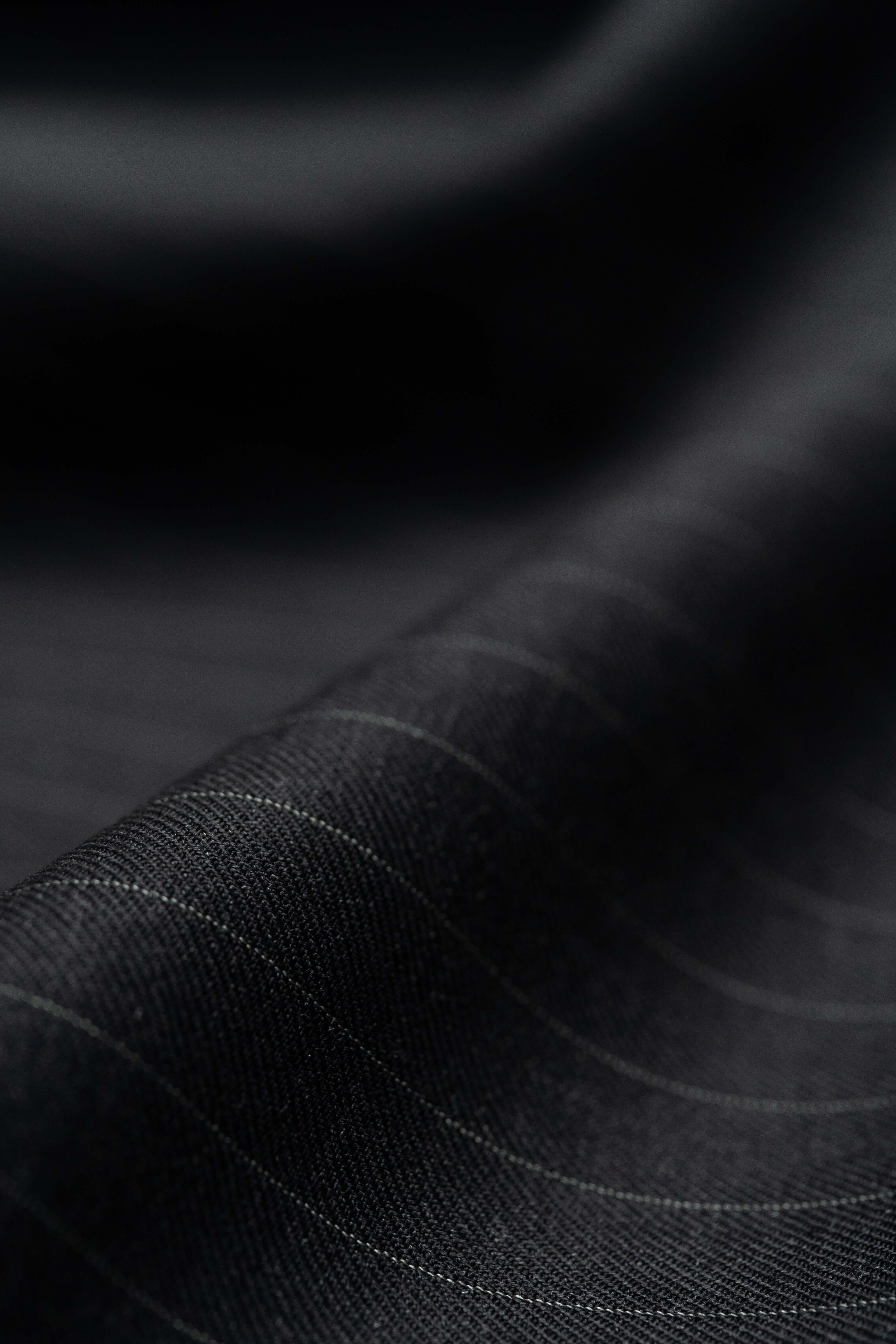 Barrington Charcoal Stripe Superfine Merino Wool Suiting -2.6 Meters +1.3 Meters
