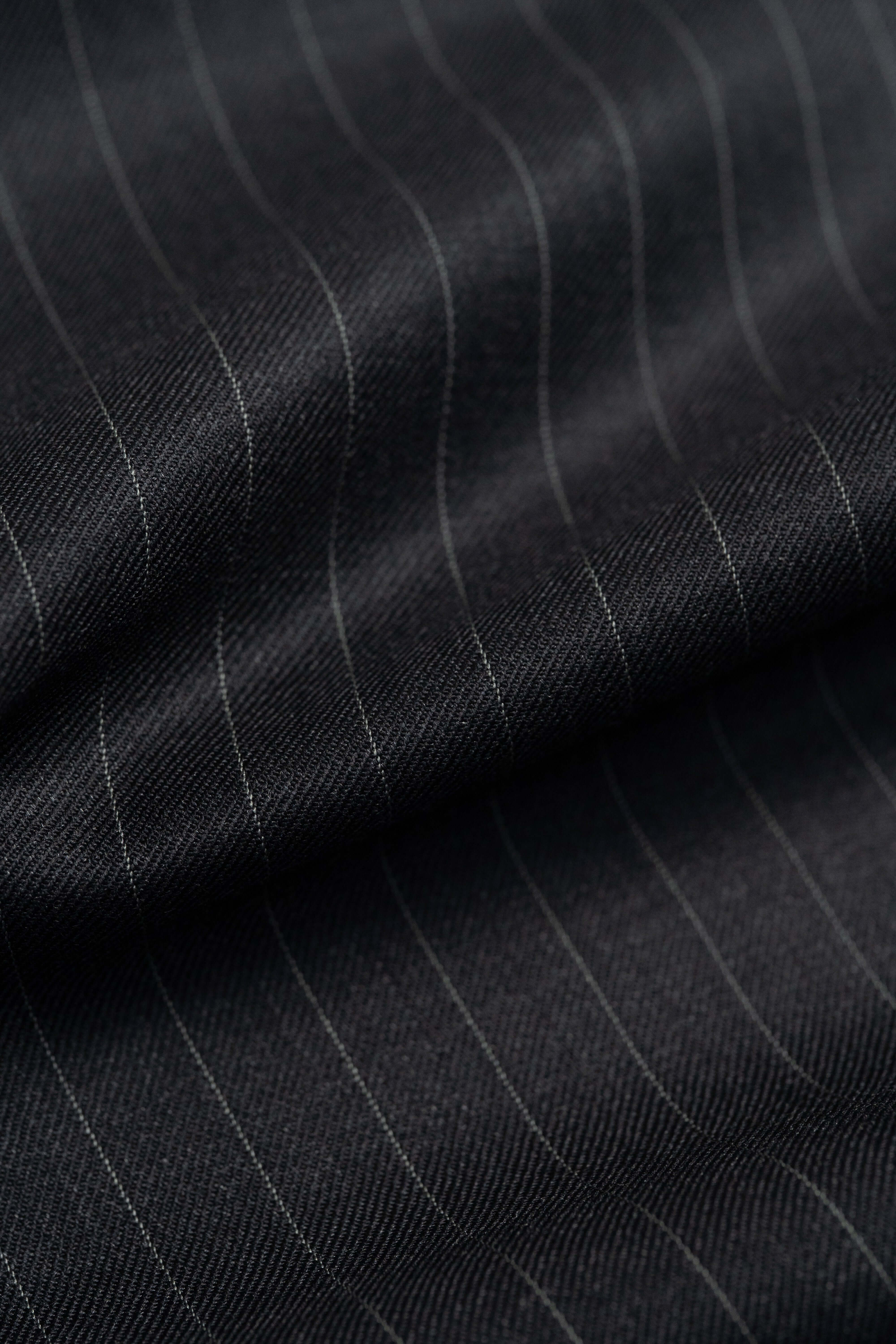 Barrington Charcoal Stripe Superfine Merino Wool Suiting -2.6 Meters +1.3 Meters