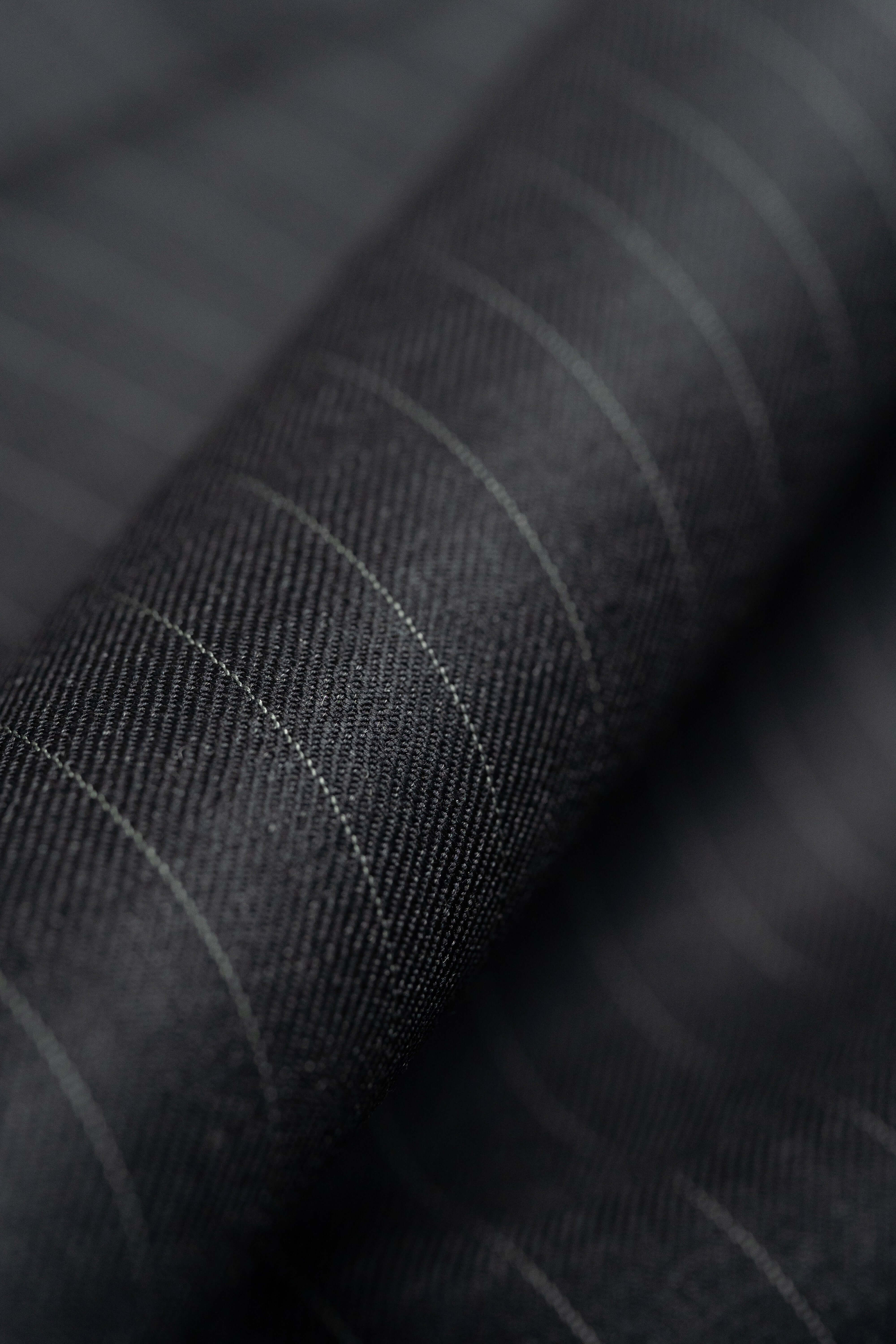 Barrington Charcoal Stripe Superfine Merino Wool Suiting -2.6 Meters +1.3 Meters