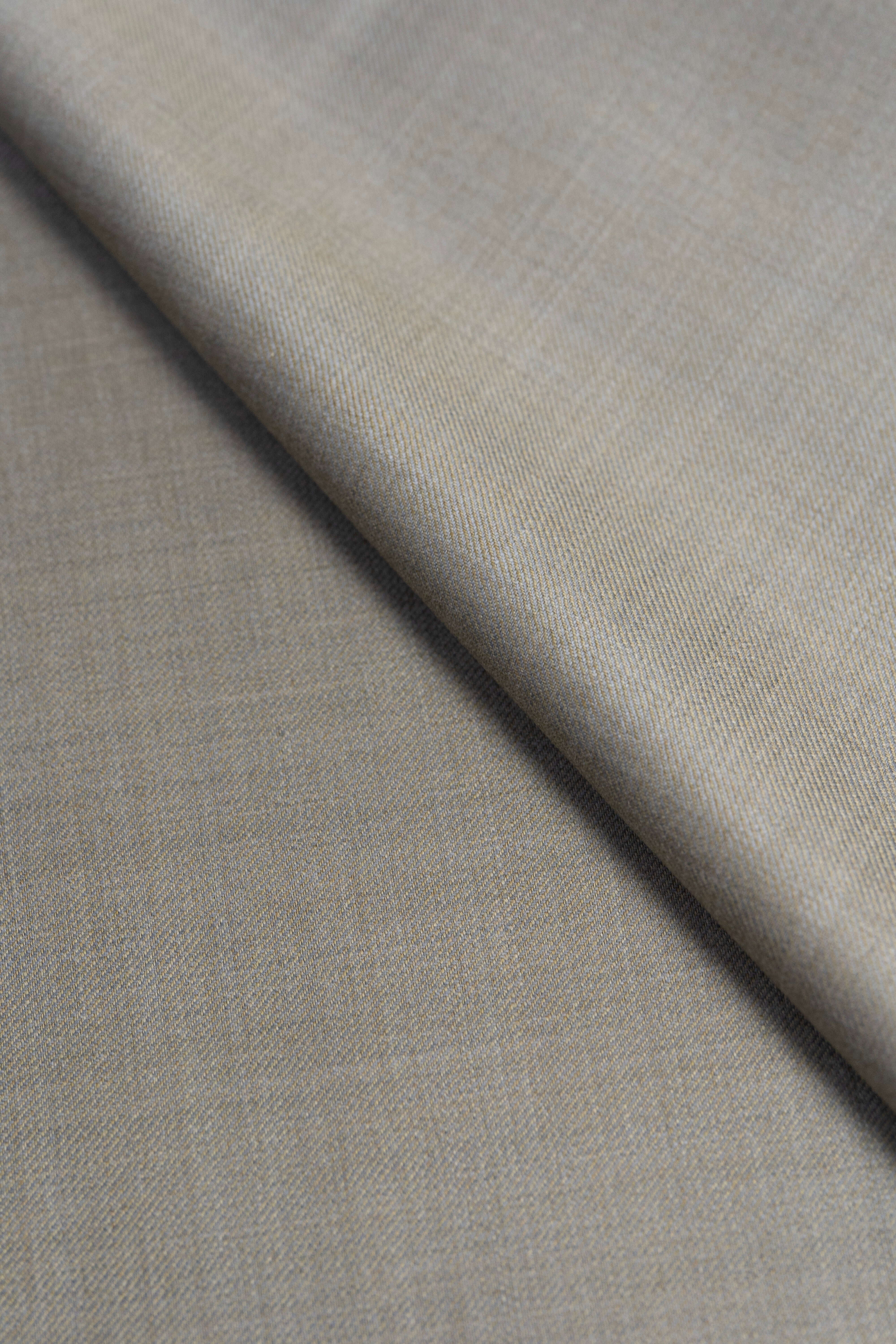 Dormeuil Amadeus 365 Taupe Worsted Wool Suiting Fabric - 1.5 Meters