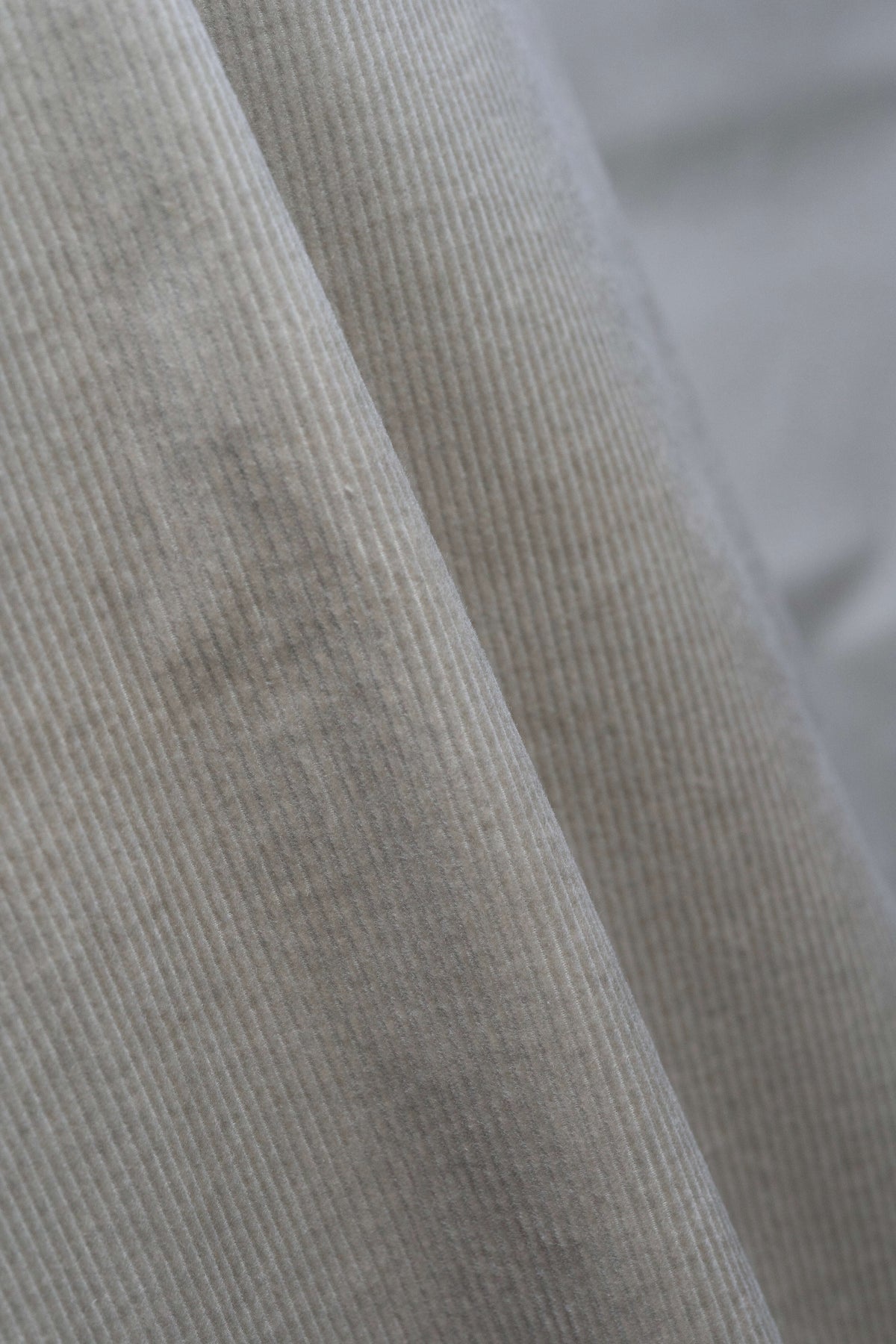 PONTOGLIO 1883 cotton cashmere corduroy suiting fabric in a soft gray color - 3 meters of high-quality material.