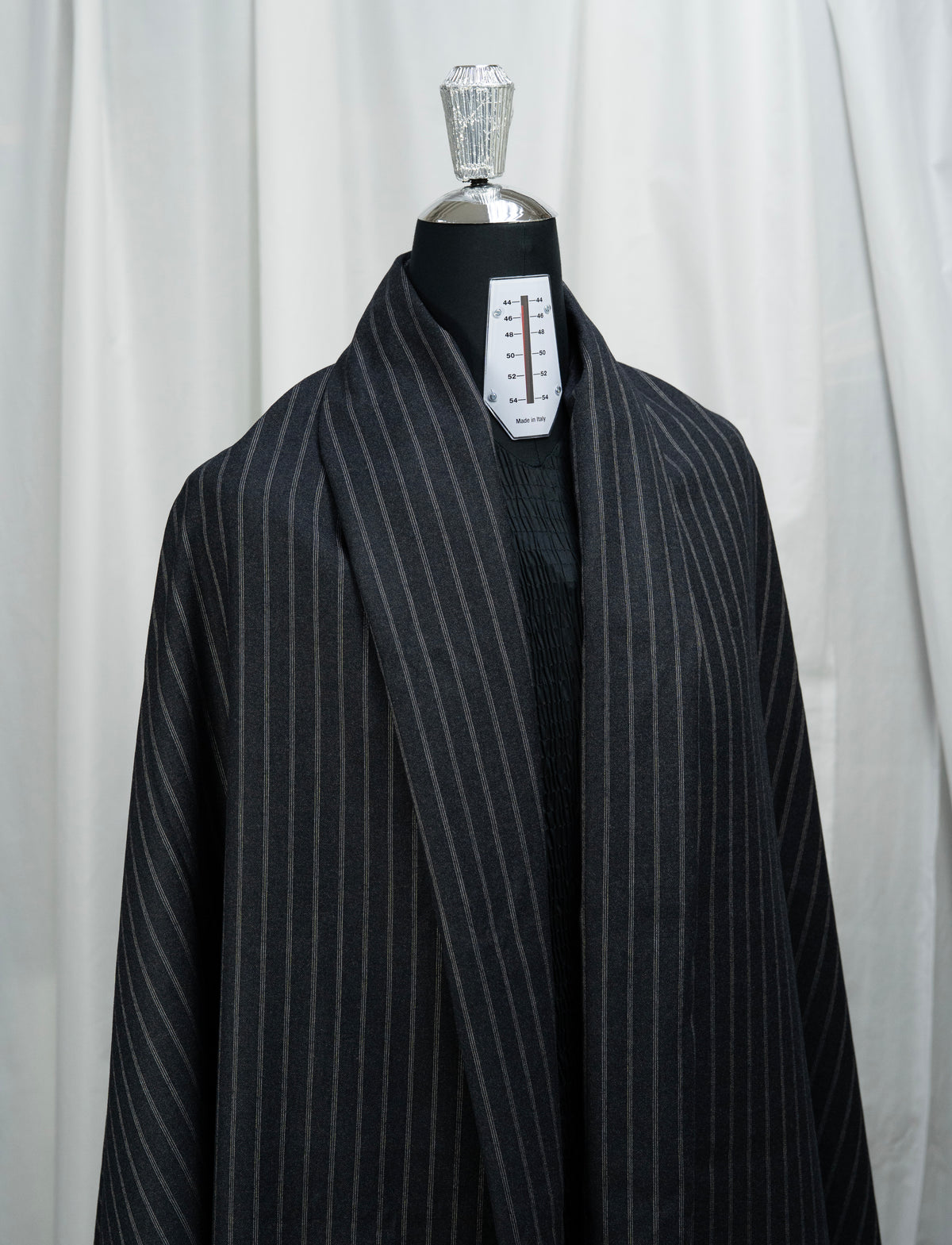 Barclays Super Dry Dark Charcoal Stripe Wool Suit Fabric (V26012)-2.9 Meters - Yoo's Club