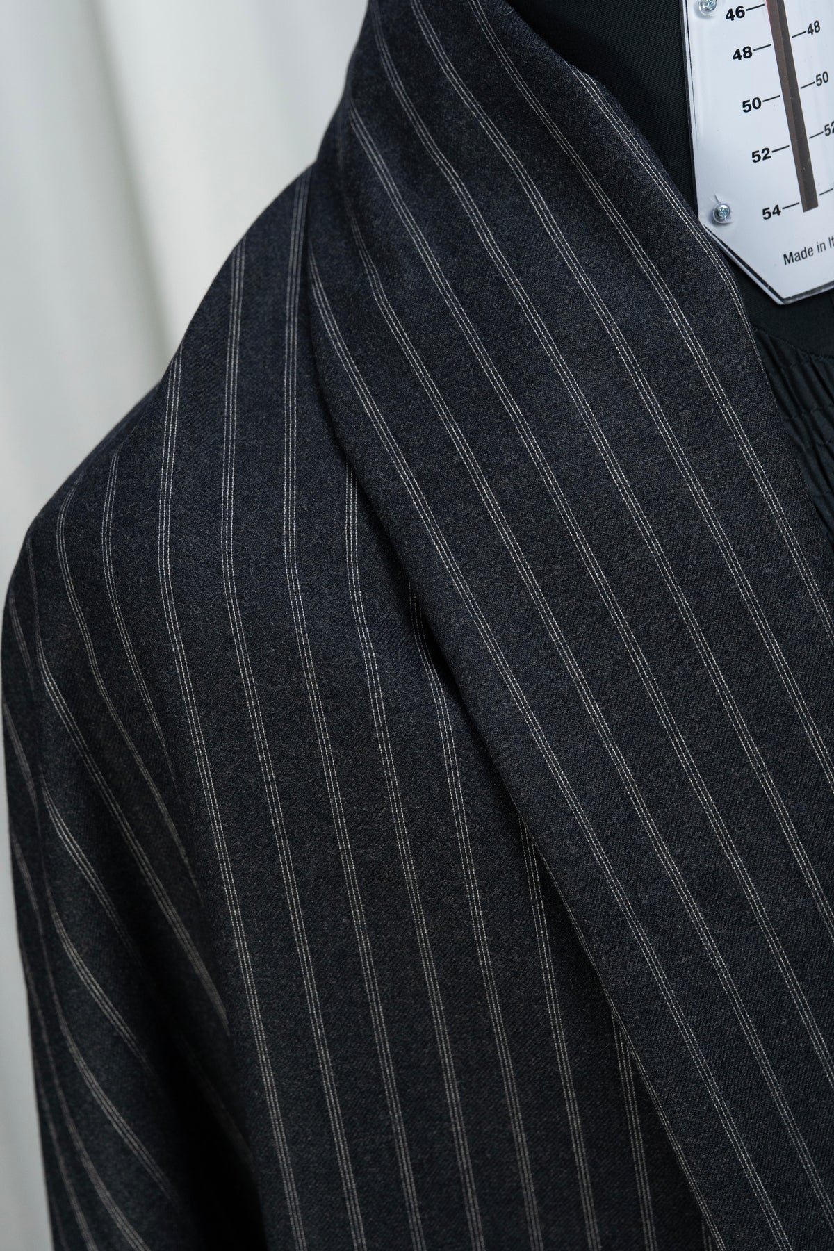 Barclays Super Dry Dark Charcoal Stripe Wool Suit Fabric (V26012)-2.9 Meters - Yoo's Club