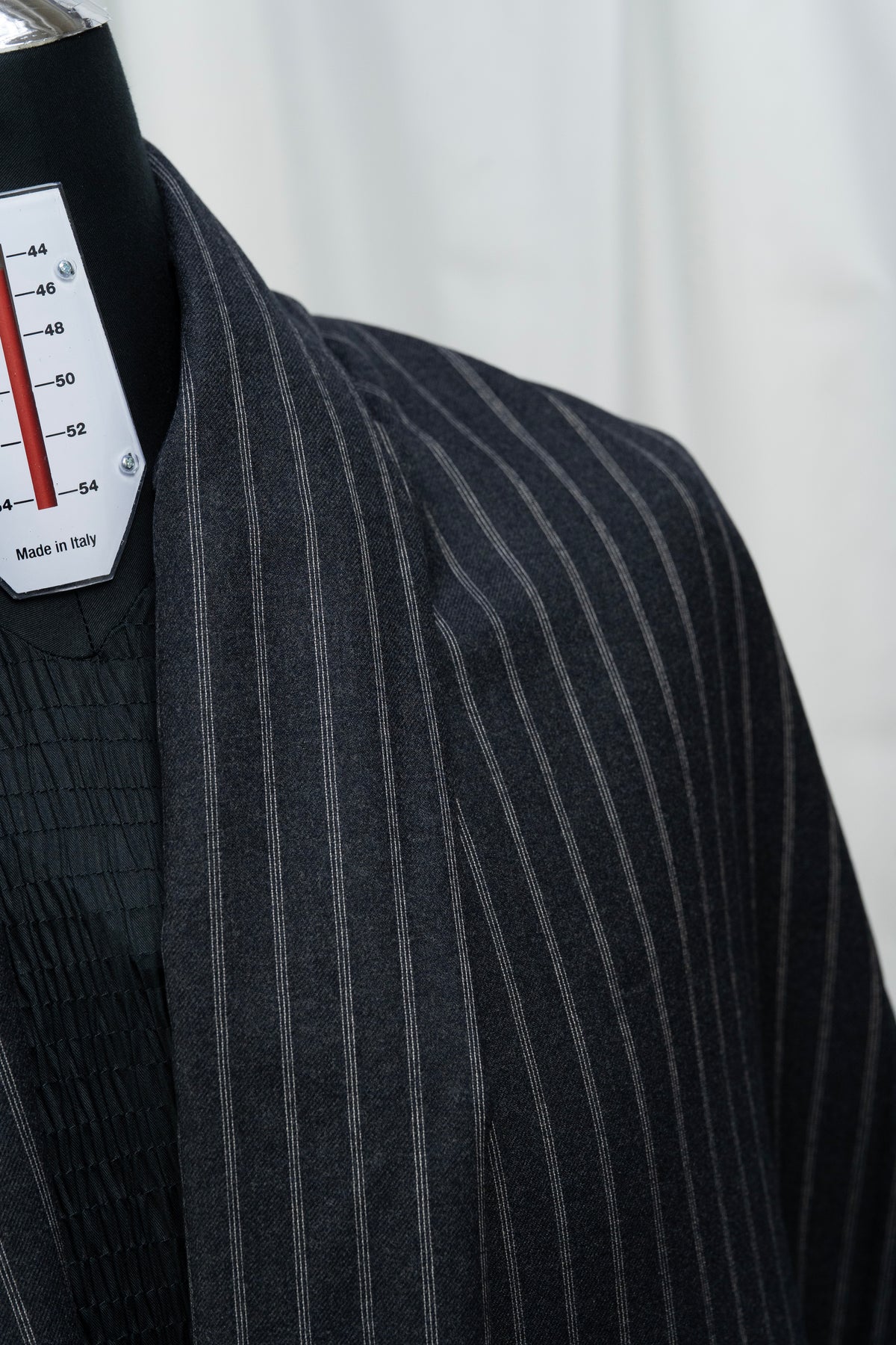 Barclays Super Dry Dark Charcoal Stripe Wool Suit Fabric (V26012)-2.9 Meters - Yoo's Club