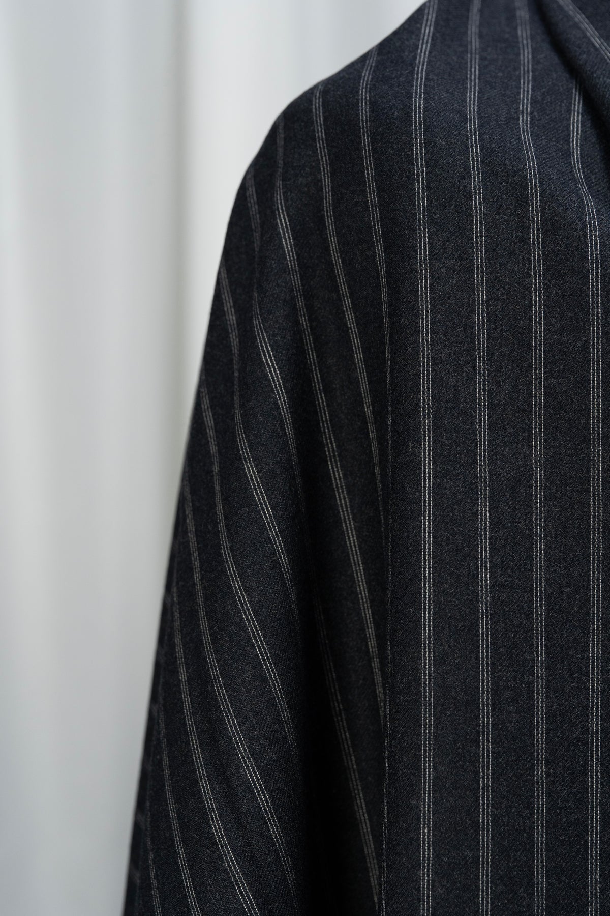 Barclays Super Dry Dark Charcoal Stripe Wool Suit Fabric (V26012)-2.9 Meters - Yoo's Club