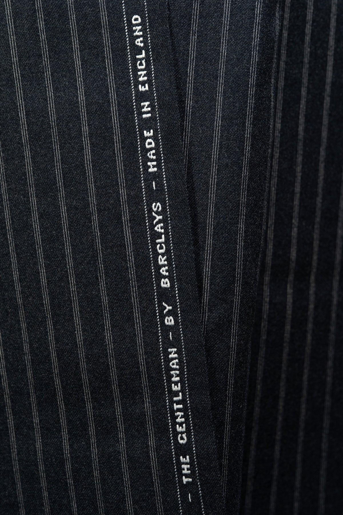 Barclays Super Dry Dark Charcoal Stripe Wool Suit Fabric (V26012)-2.9 Meters - Yoo's Club