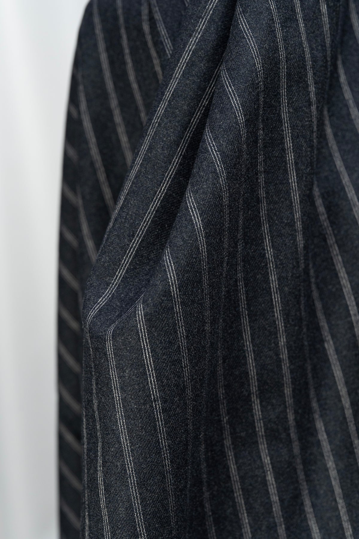 Barclays Super Dry Dark Charcoal Stripe Wool Suit Fabric (V26012)-2.9 Meters - Yoo's Club