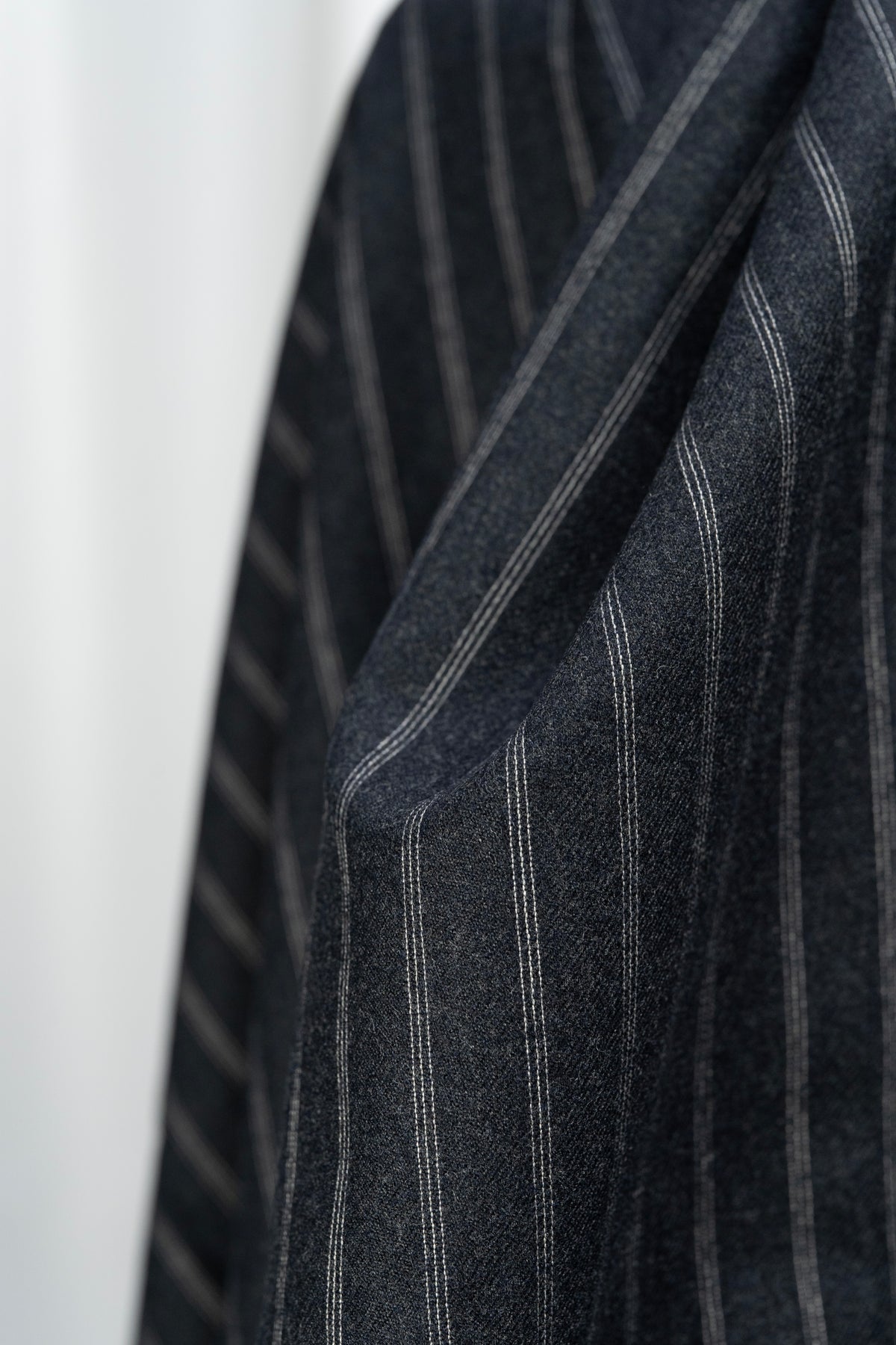 Barclays Super Dry Dark Charcoal Stripe Wool Suit Fabric (V26012)-2.9 Meters - Yoo's Club