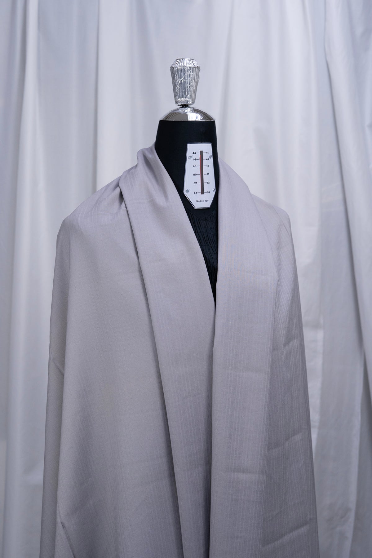 Wain Shiell Grey Subtle Stripe Wool Suiting Fabric (V26011) -2.9 Meters - Yoo's Club