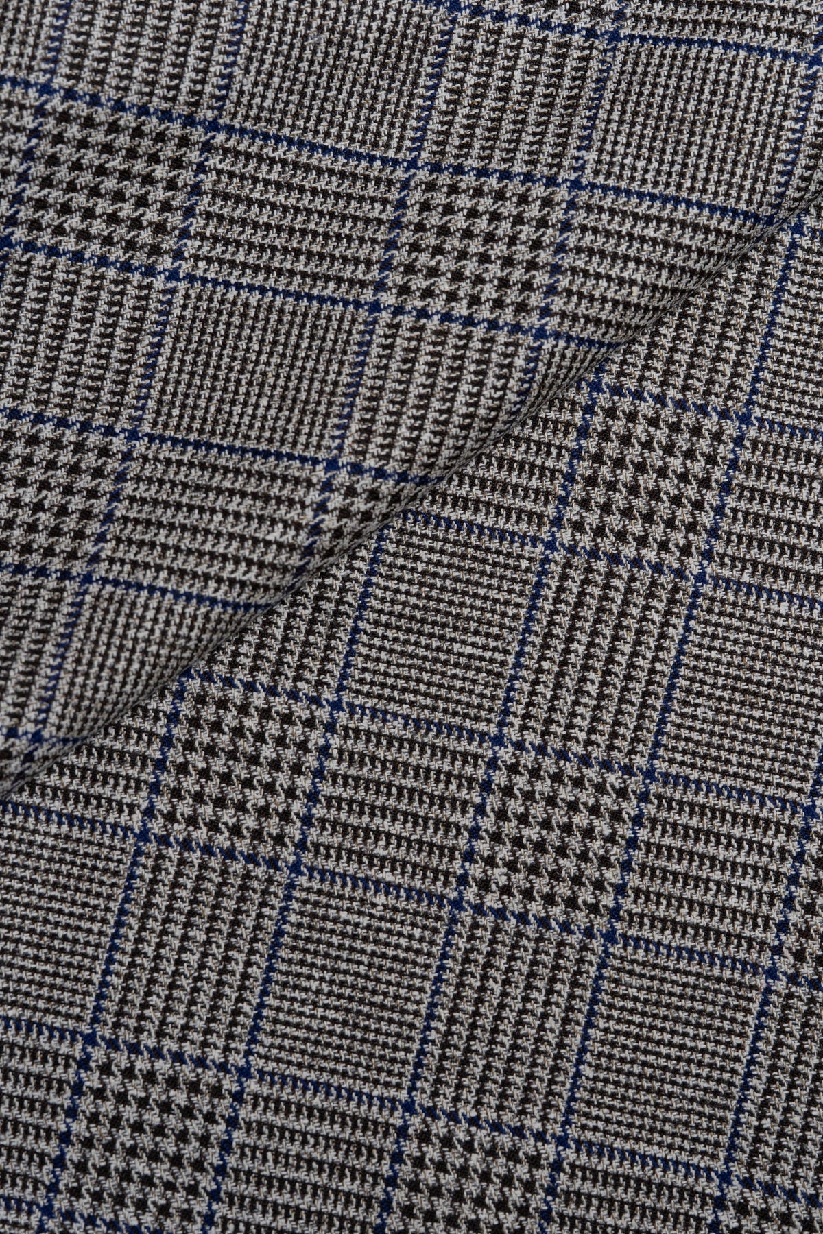 Marling & Evans Glen Check Wool Jacketing Fabric in Blue & Brown -2.3 Meters - Yoo's Club