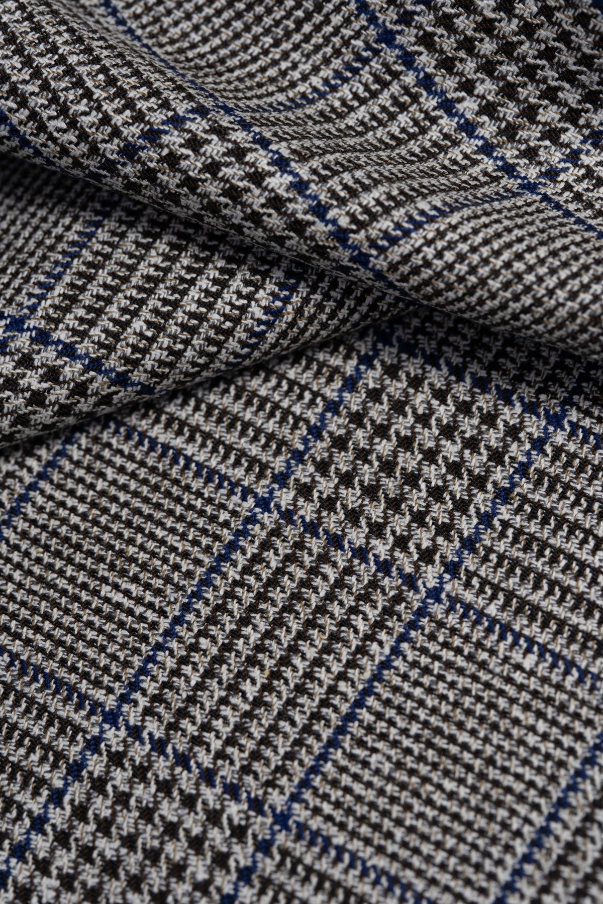 Marling & Evans Glen Check Wool Jacketing Fabric in Blue & Brown -2.3 Meters - Yoo's Club