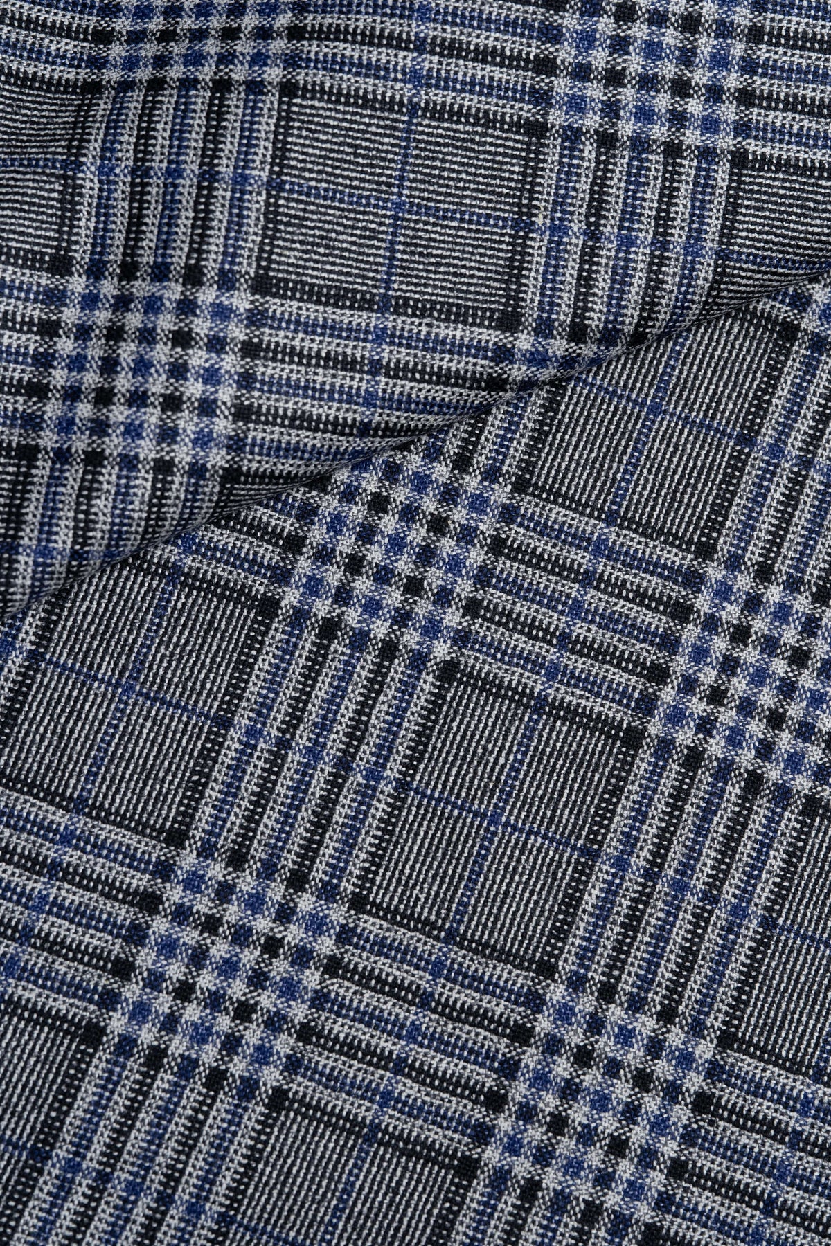 Marling & Evans Glen Check Wool Jacketing Fabric in Blue Black -2.5 Meters - Yoo's Club