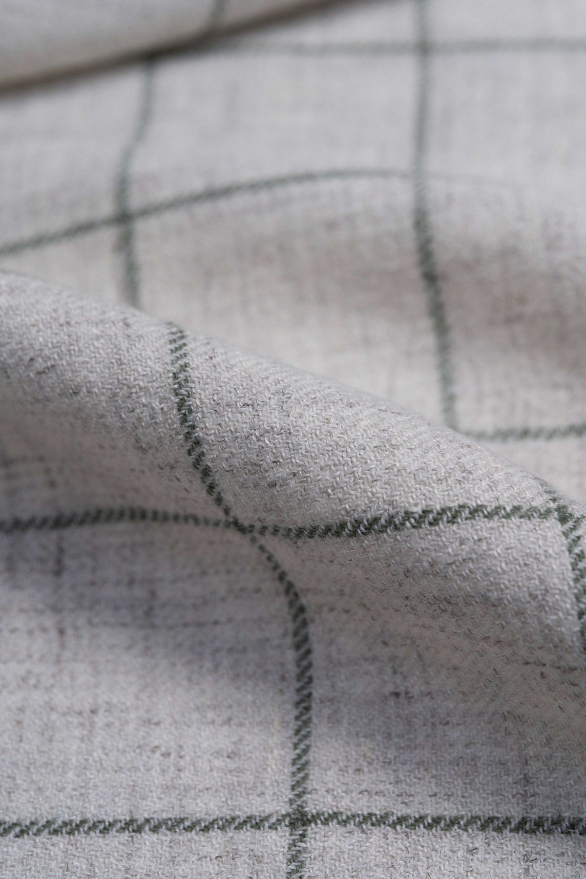 Marling & Evans Beige Green Check Wool Linen Jacket Fabric (17307/E5)-2.8m - Yoo's Club