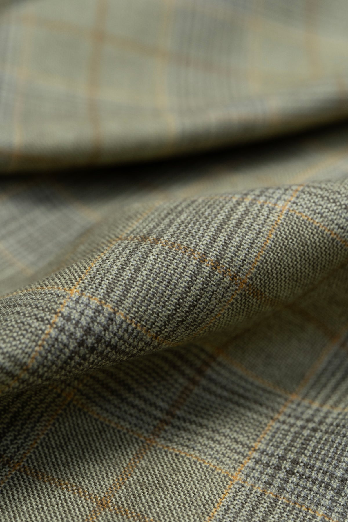 Pure Wool Jacketing Fabric in Moss Green Check