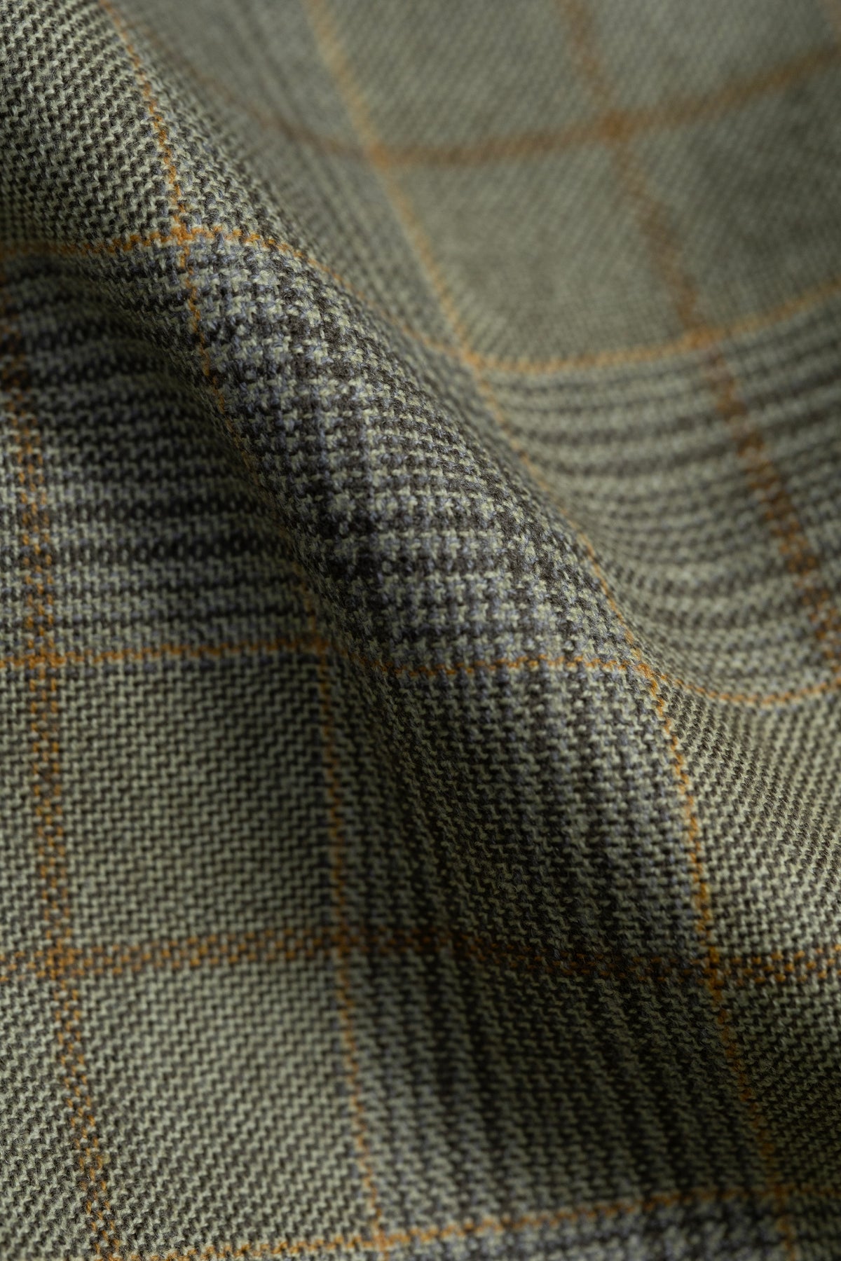 Pure Wool Jacketing Fabric in Moss Green Check