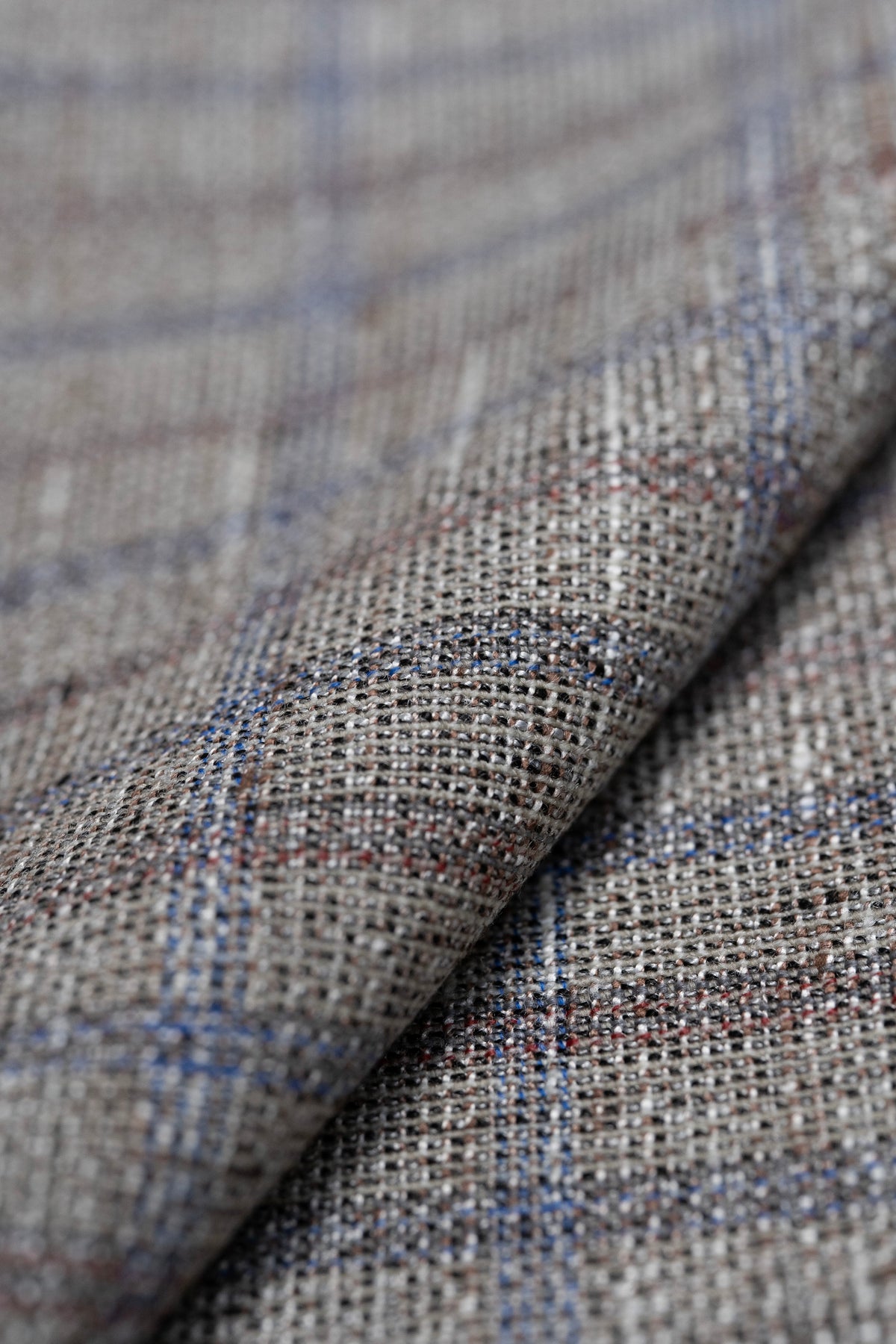 Red & Blue Check Wool Jacket Fabric (SEC23-01)-1.8 Meters - Yoo's Club