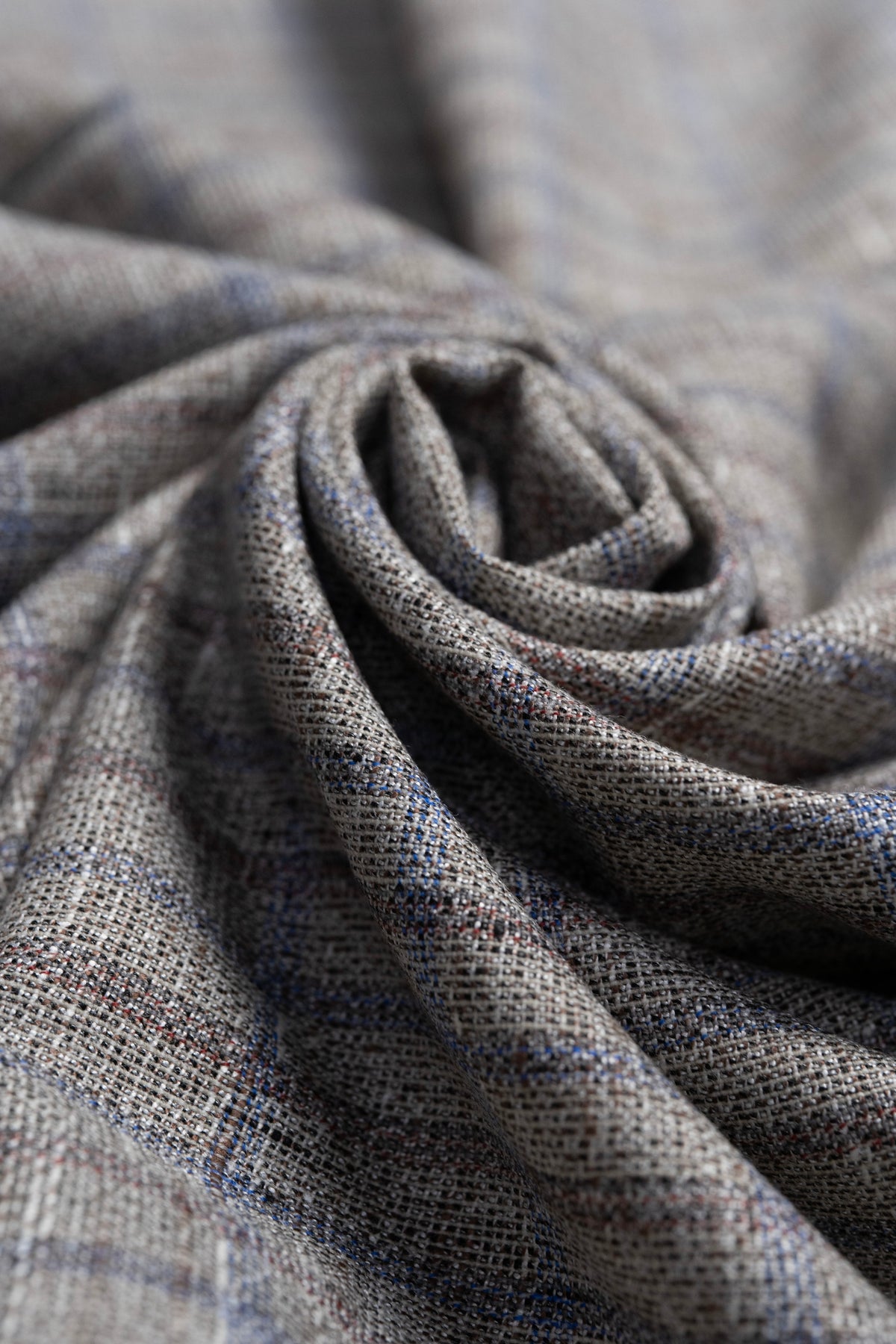 Red & Blue Check Wool Jacket Fabric (SEC23-01)-1.8 Meters - Yoo's Club