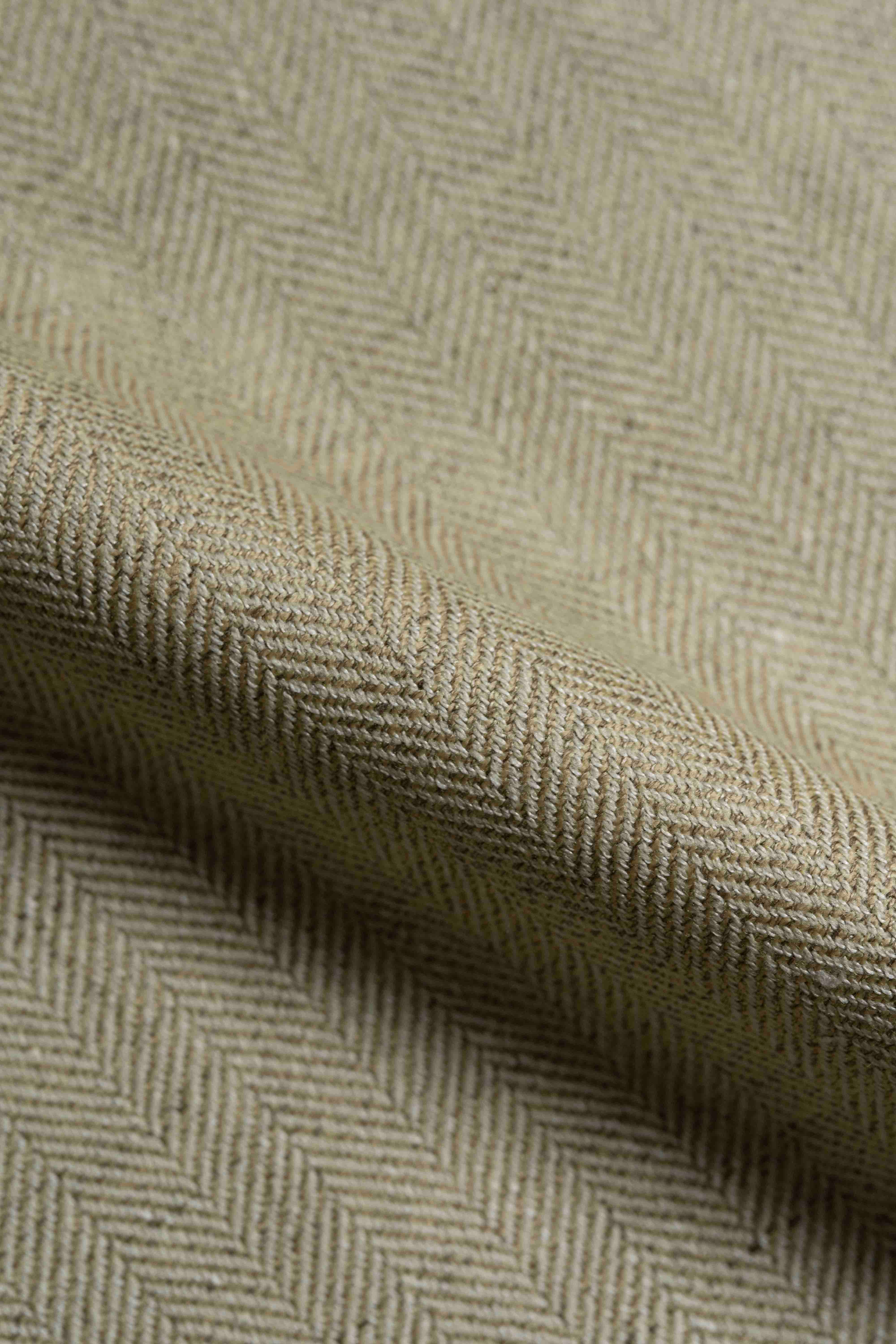 Marling & Evans Beige Herringbone Wool Linen Suit Jakcet(18177/A5)-2.5m