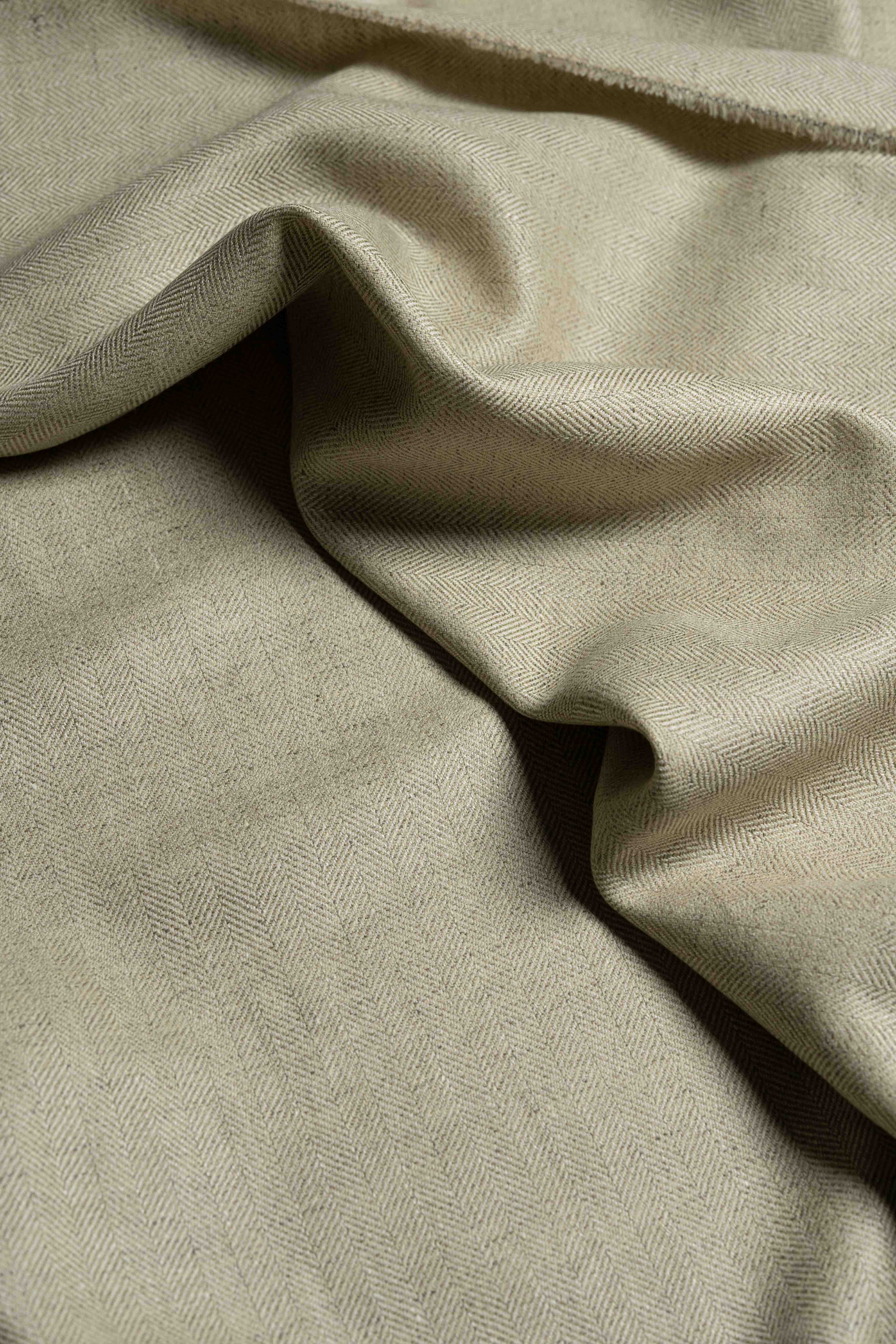 Marling & Evans Beige Herringbone Wool Linen Suit Jakcet(18177/A5)-2.5m