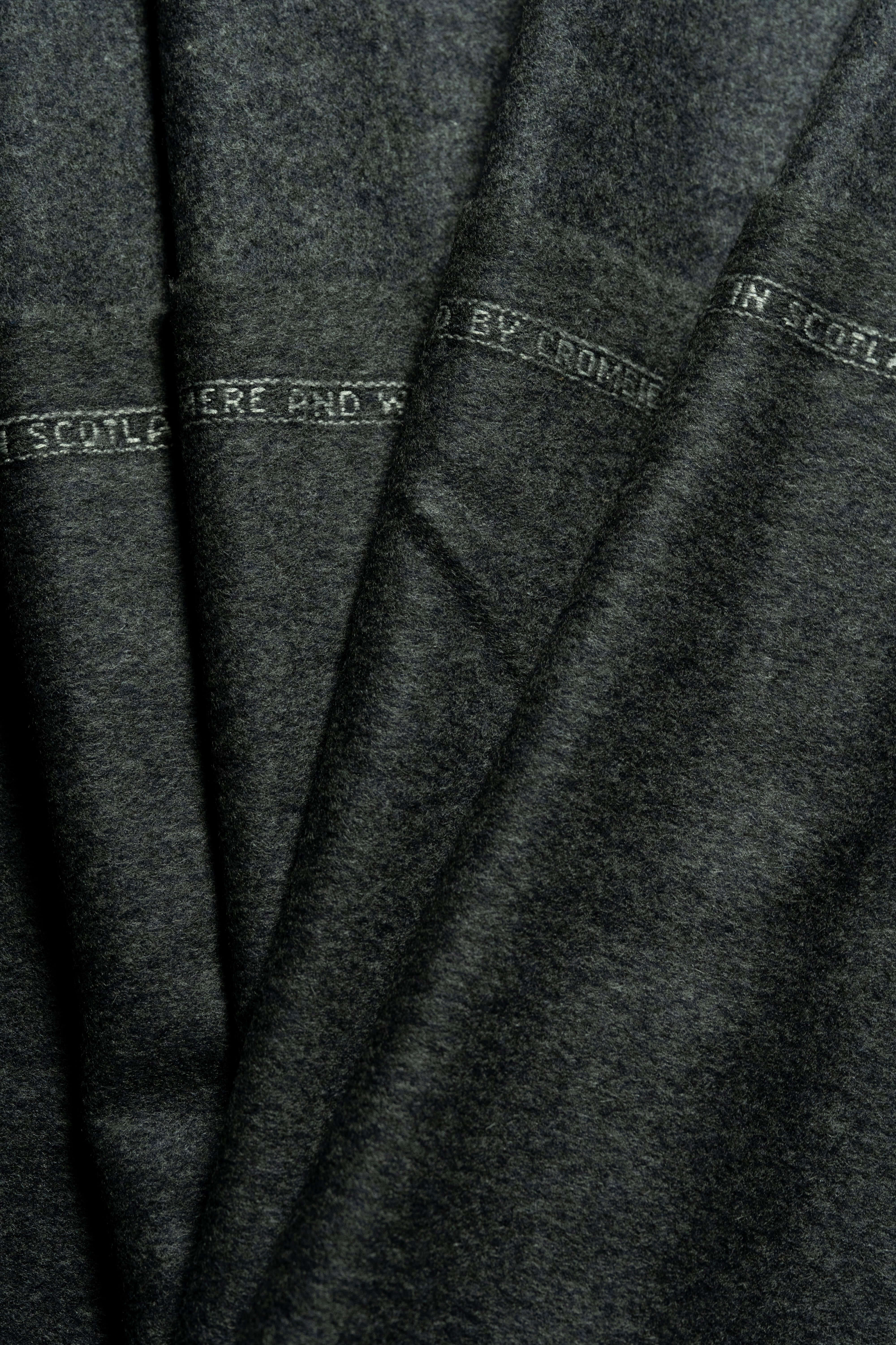 Crombie Woollen Charcoal Wool & Cashmere Overcoat (Co-098)-3.5m