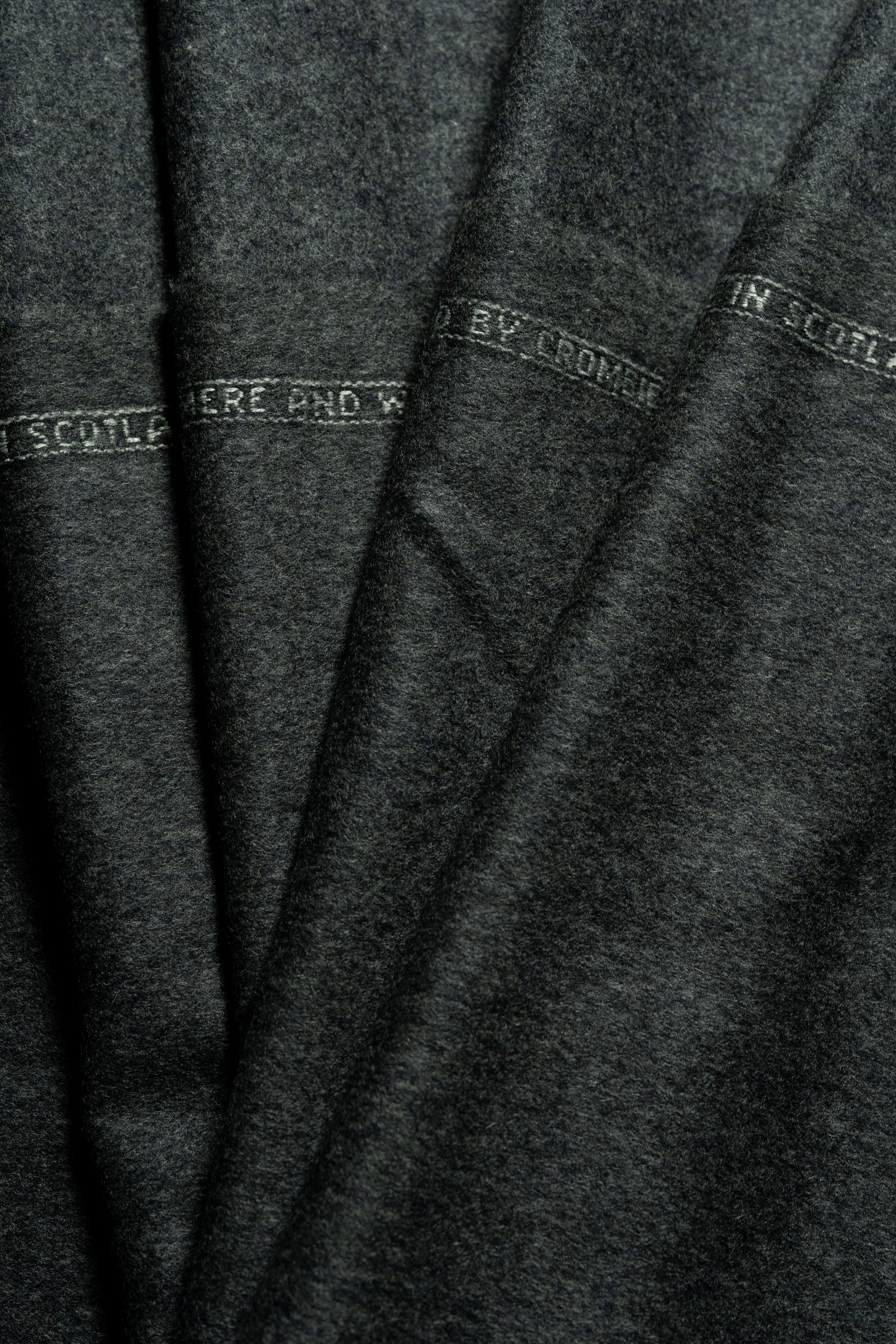 Crombie Woollen Charcoal Wool & Cashmere Overcoat (Co-098)-3m