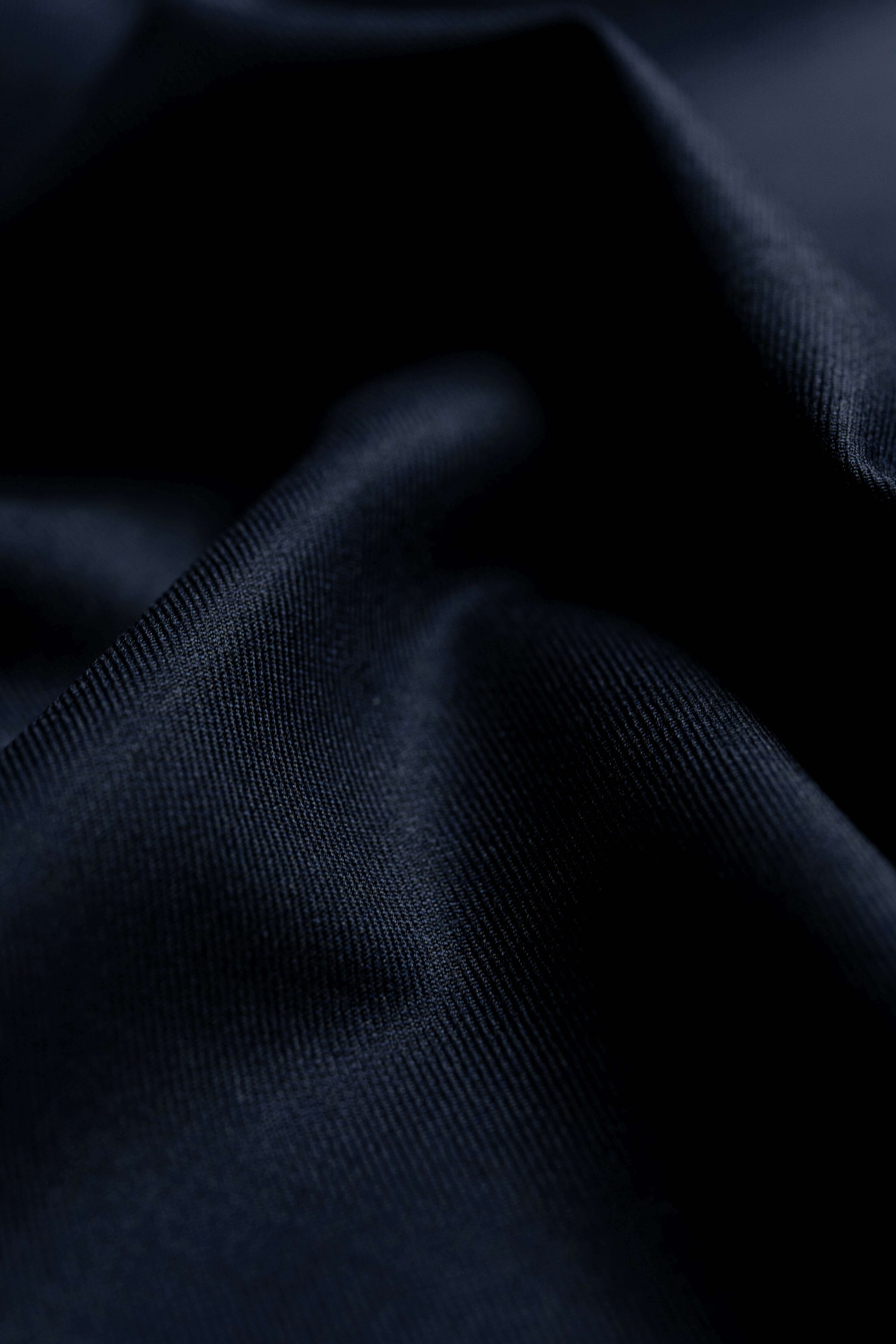 Fintex of London Midnight Navy wool suit fabric texture close-up