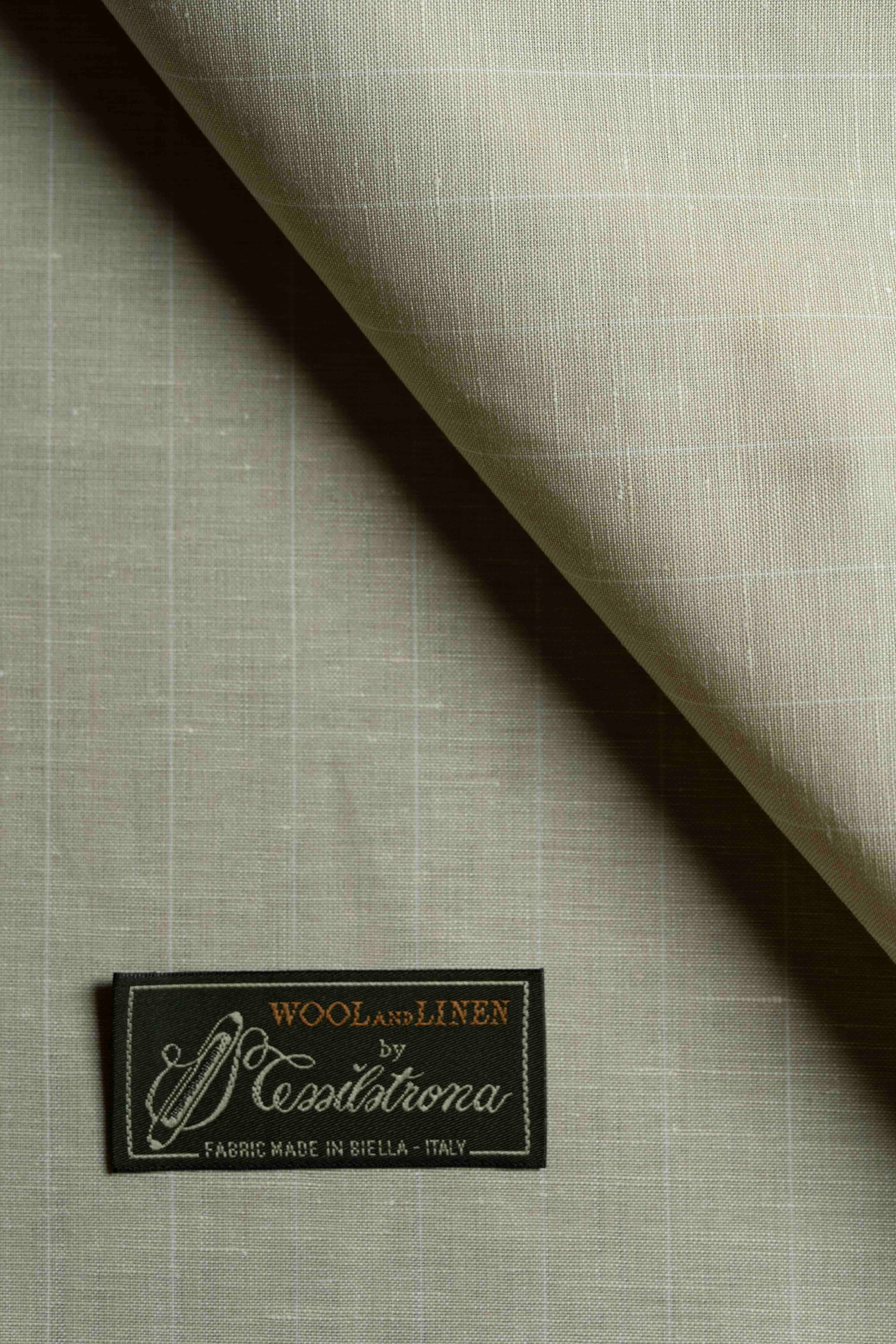 Lanificio Tessilstrona Beige Stripe Wool & Linen Suit Fabric (GC6540538)-3.5m