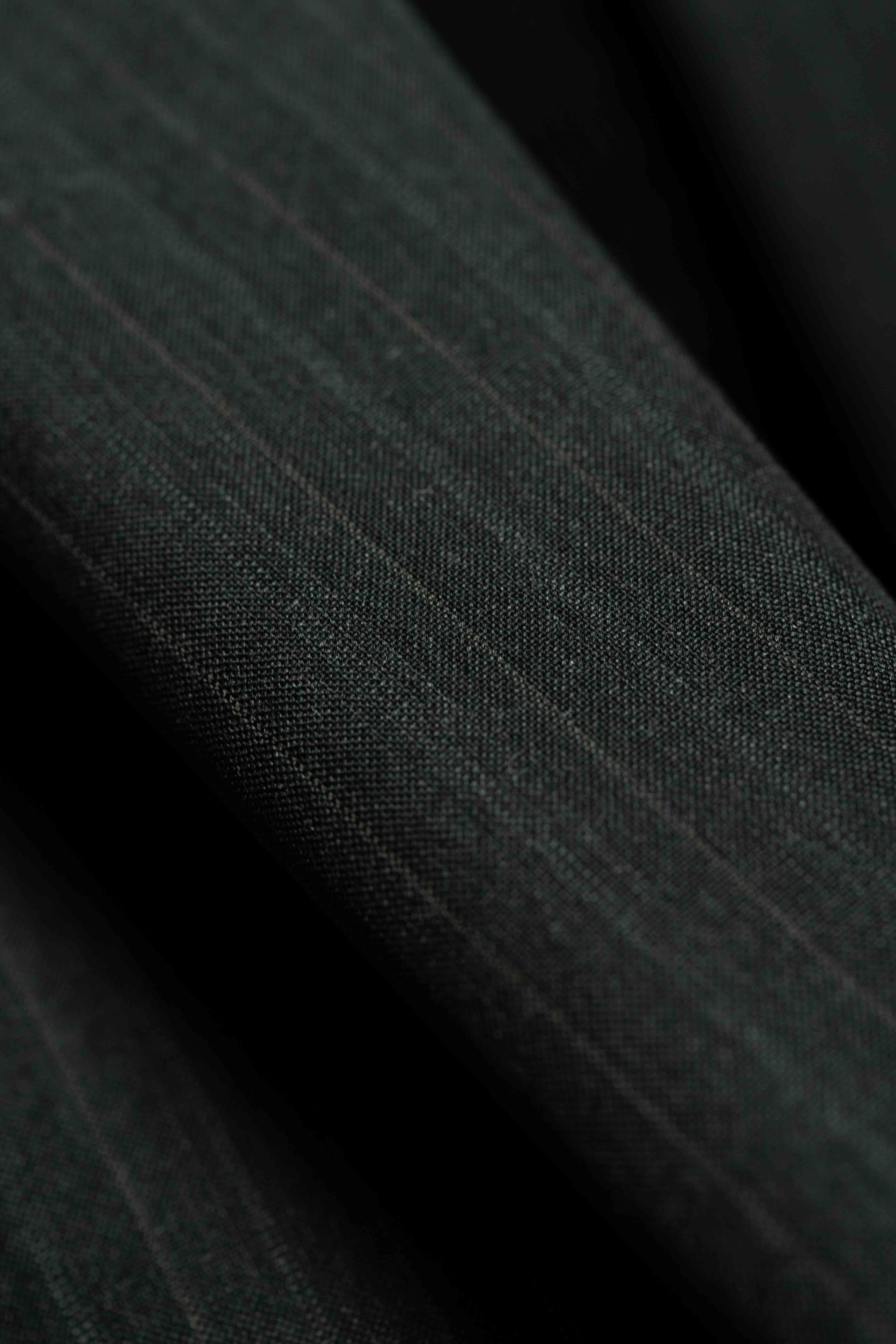 Lassitex Charcoal Stripe Merino Wool Suit Fabric (V23385) in 3m length, perfect for tailored suits.