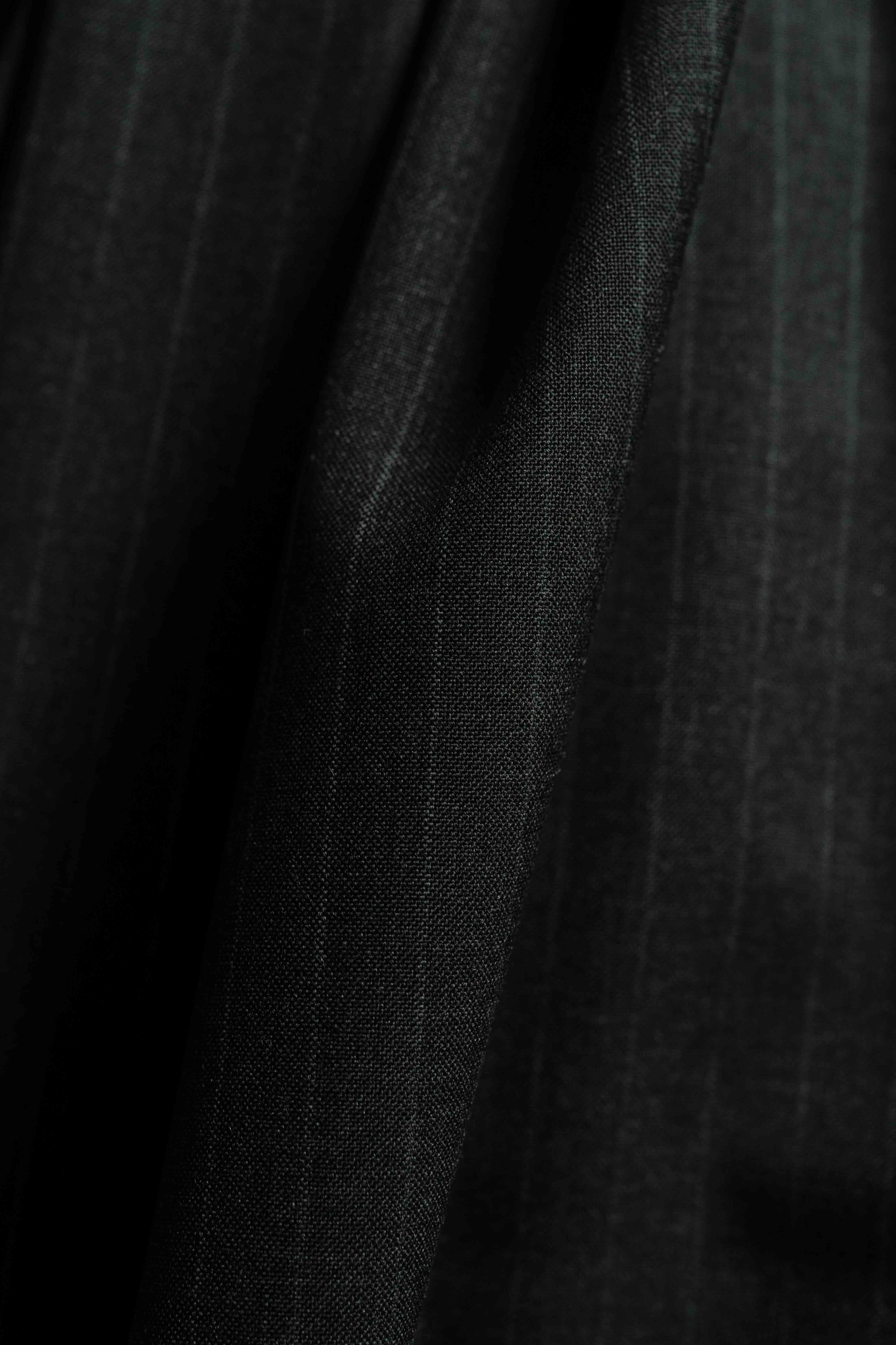 High Twist Dark Grey 120's Wool Cashmere suit fabric close-up showing texture and weave pattern.