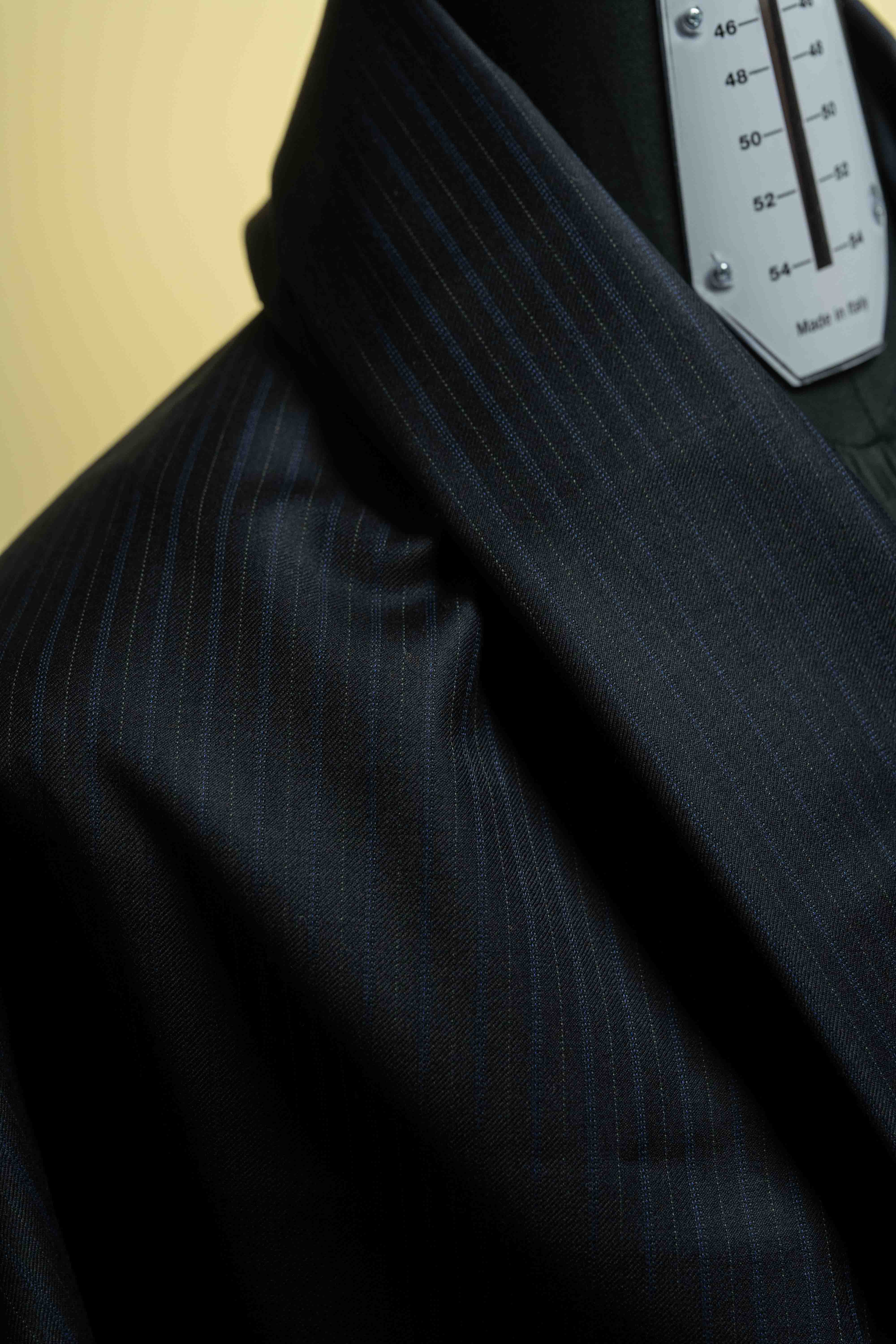 Navy blue Stripe Wool Trousers Fabric (V23157) -1.3m