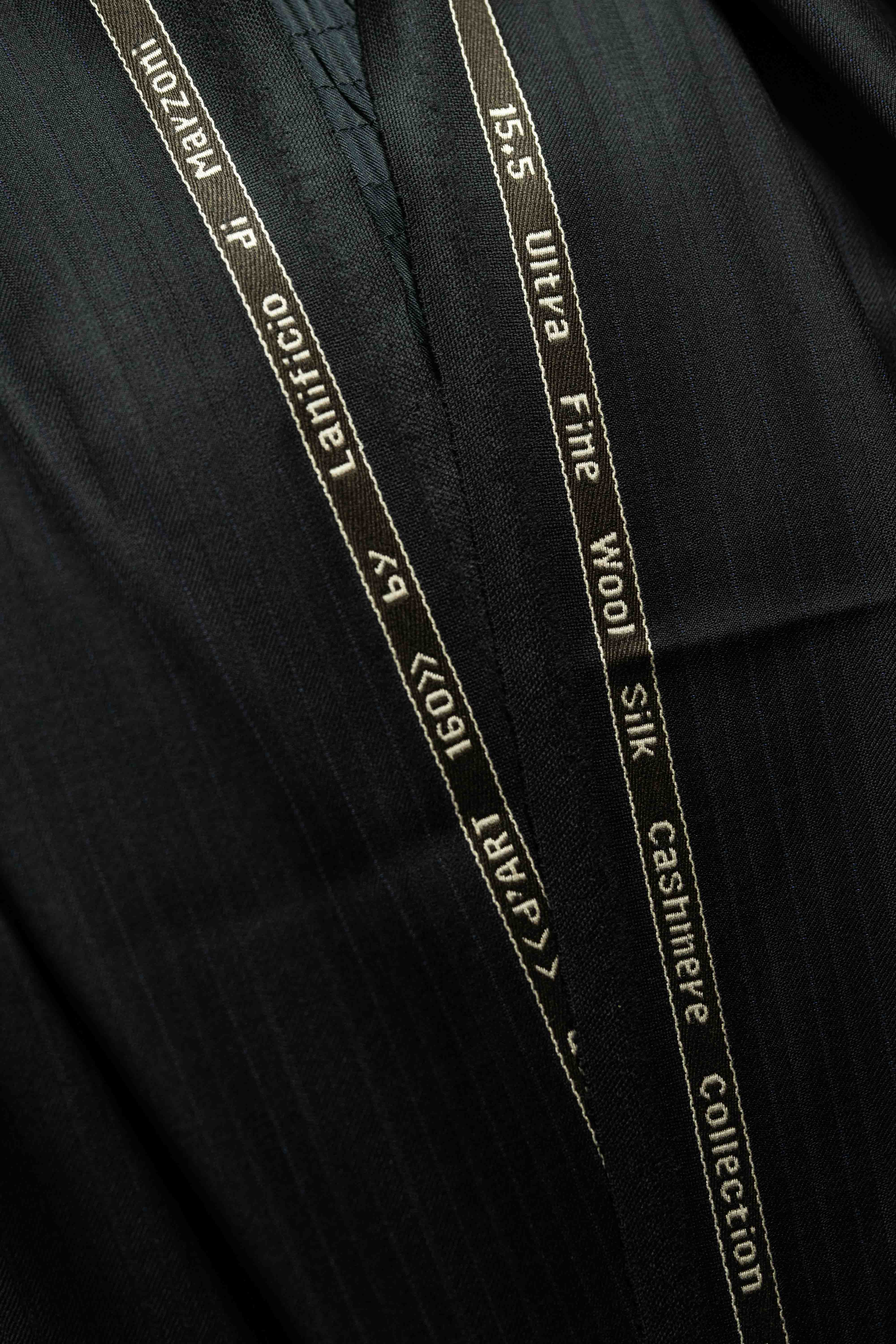 Marzoni Black Purple Stripe Wool Silk Cashmere Suit Fabric (V23331) -3m