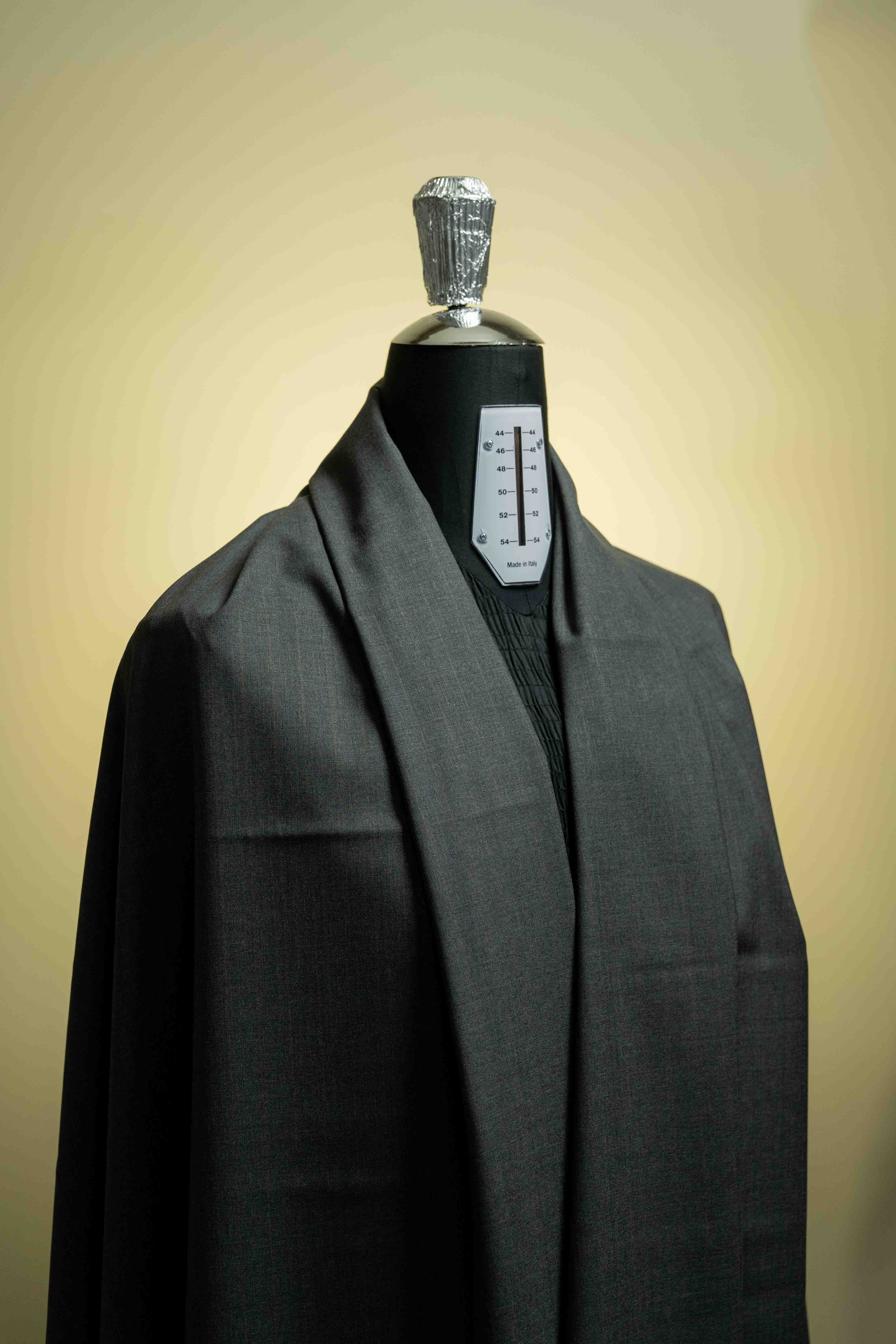 Beau Monde Grey Stripe 130's Wool Suit Fabric (V23360) -3m