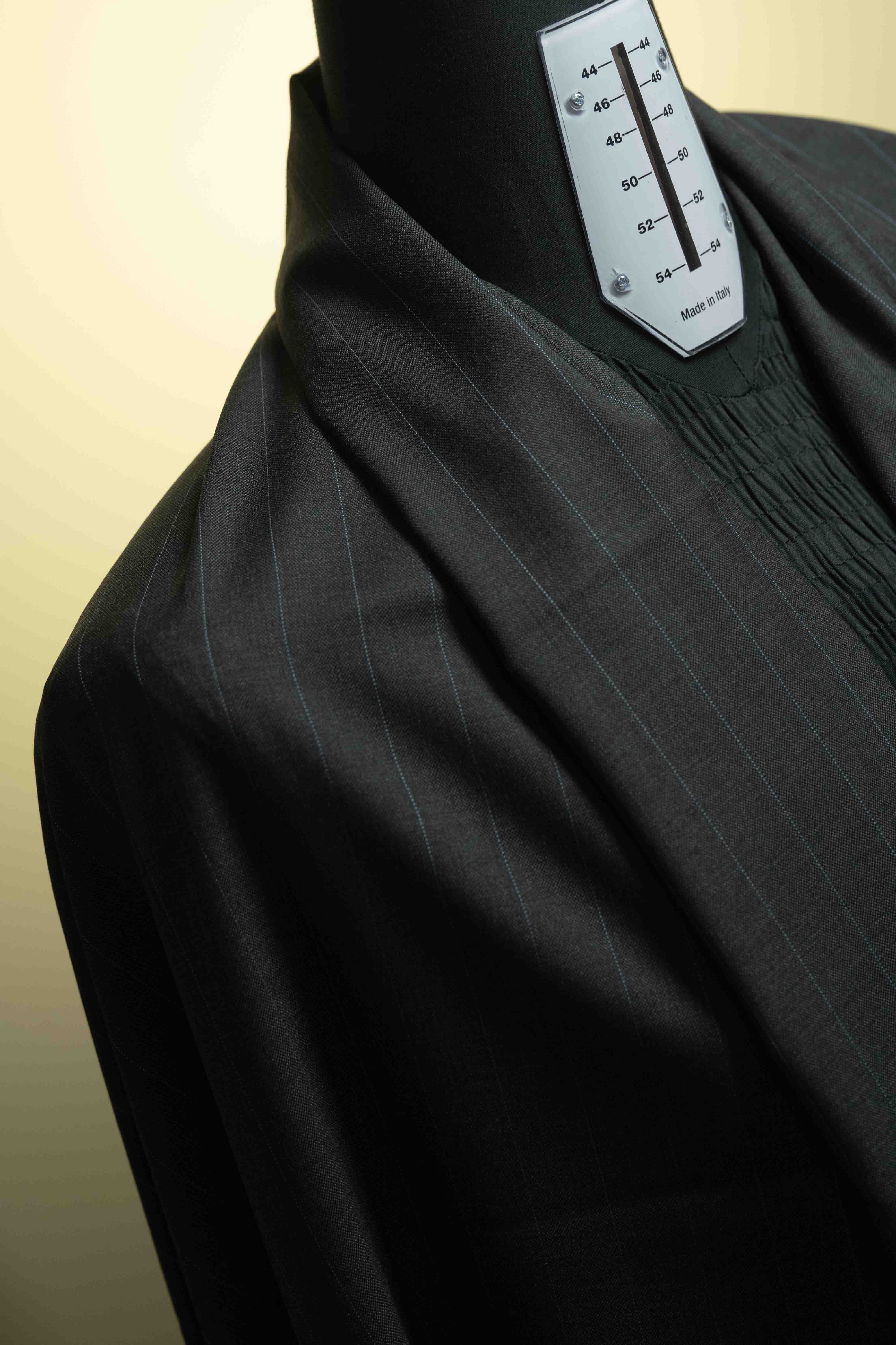 Westminster Charcoal Blue Stripe 160's & Cashmere Suit Fabric (V23362) -3m