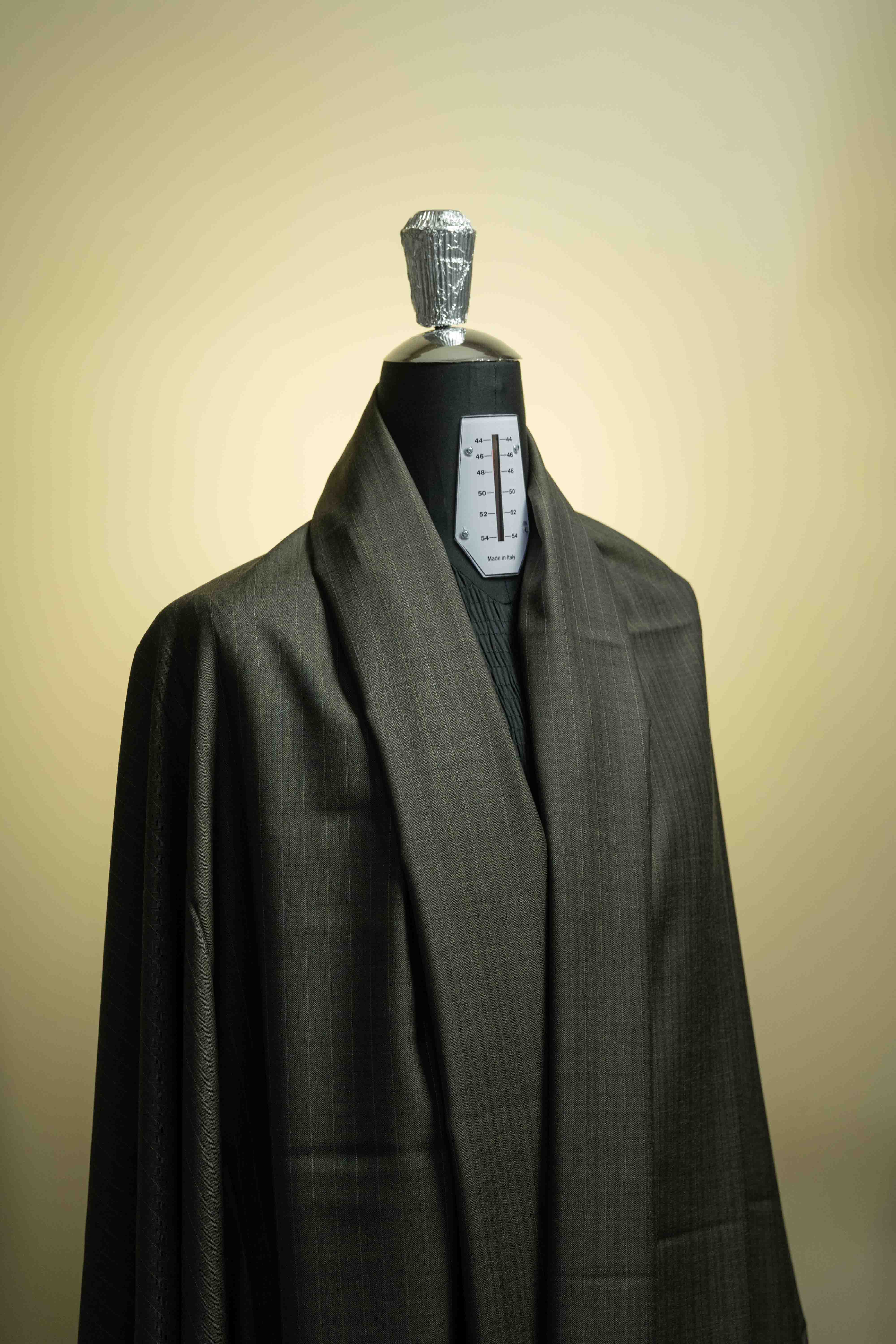 VBC Army Green Herringbone Wool Suit Fabric (V23361) -3.1m