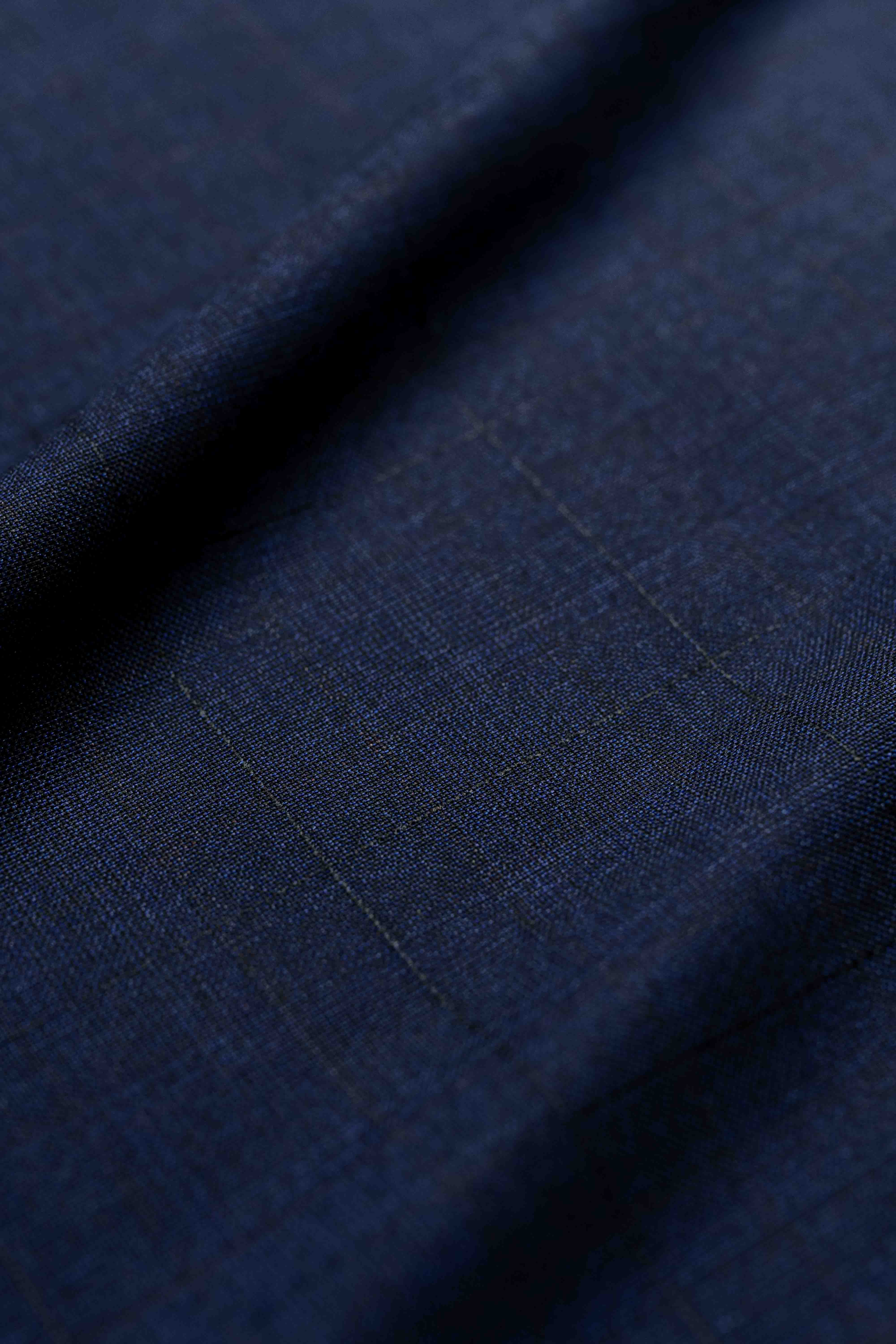 Loro Piana Blue Check 130's Merino Wool Suit Fabric (GC39634)-1.85m