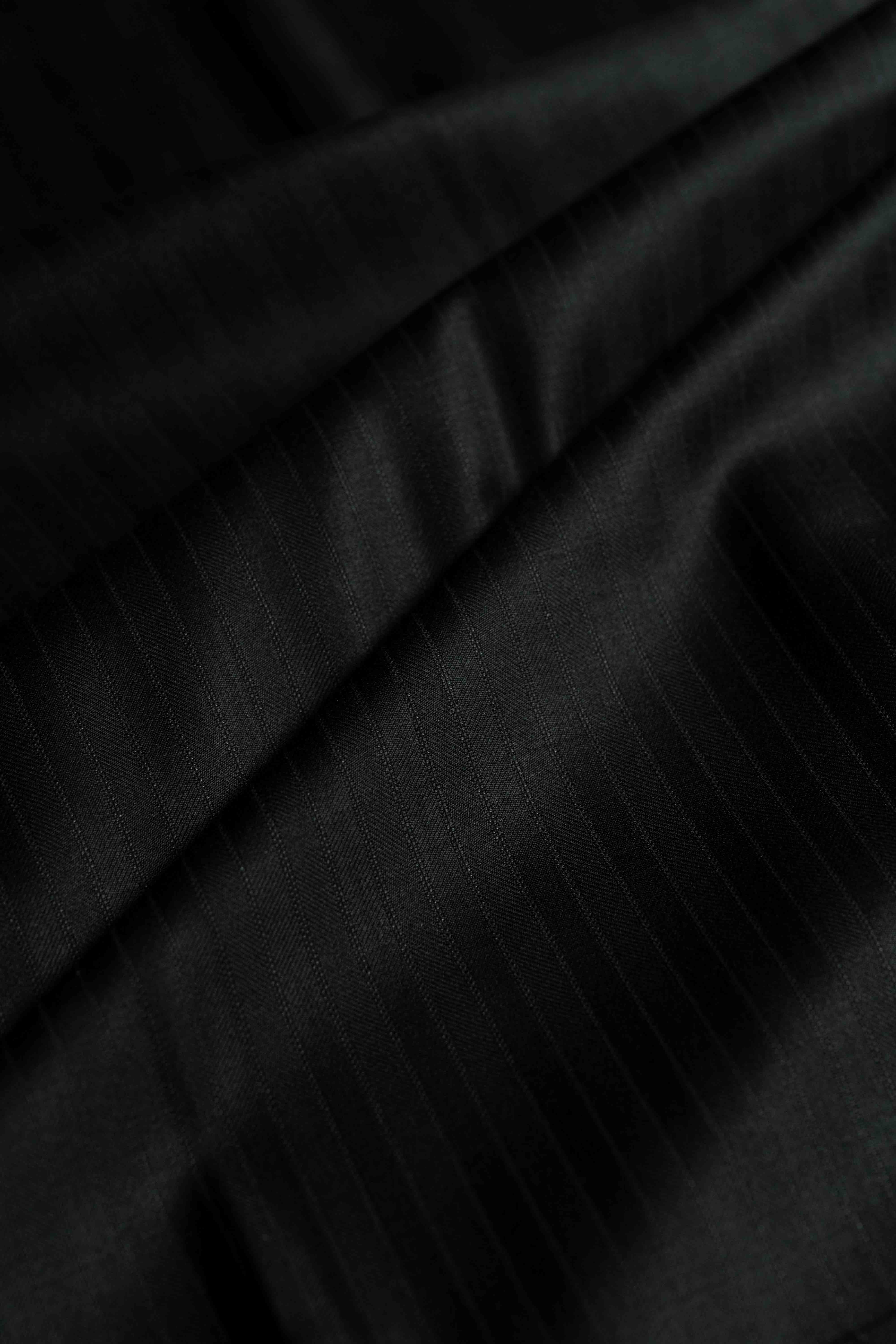 Loro Piana Black Herringbone 120's Merino Wool Suit Fabric (GC38769)-1.9m