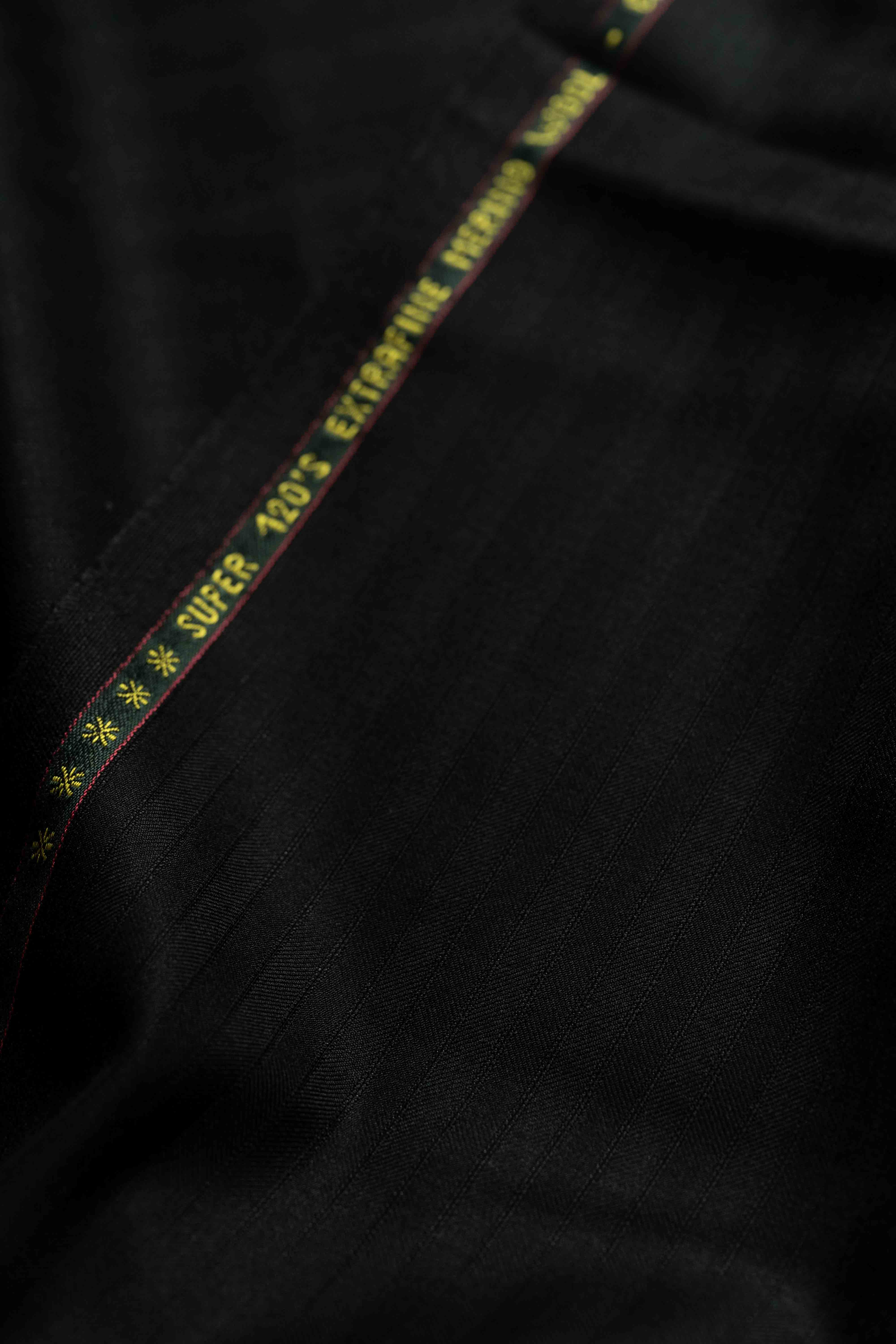 Loro Piana Black Herringbone 120's Merino Wool Suit Fabric (GC38769)-1.9m